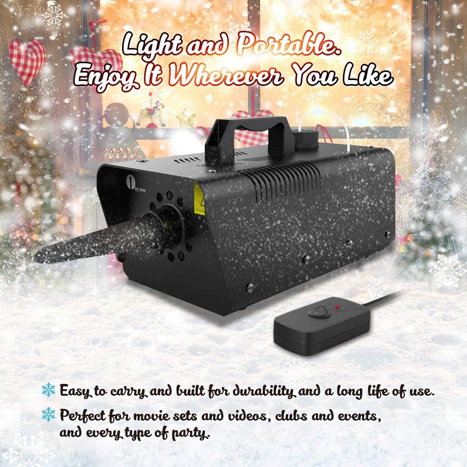1byone 650W Snow Machine Wired Remote Control Great Machine for Kids, Parties, Parades - Image 5