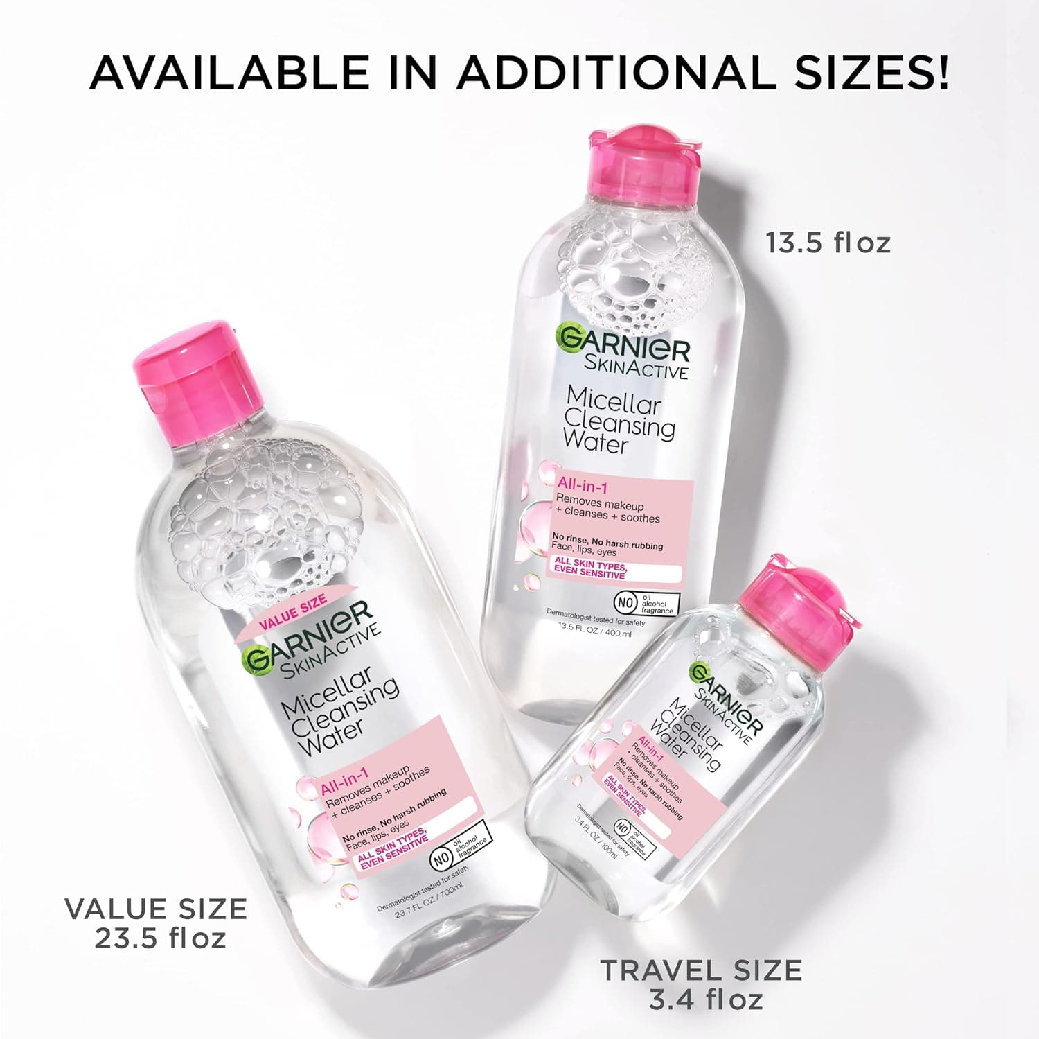 Garnier Micellar Water, Hydrating Facial Cleanser & Makeup Remover, Suitable for Sensitive Skin, Vegan, Cruelty Free, 13.5 Fl Oz (400mL), 1 Count Unscented 13.5 Fl Oz (Pack of 1) - Image 9