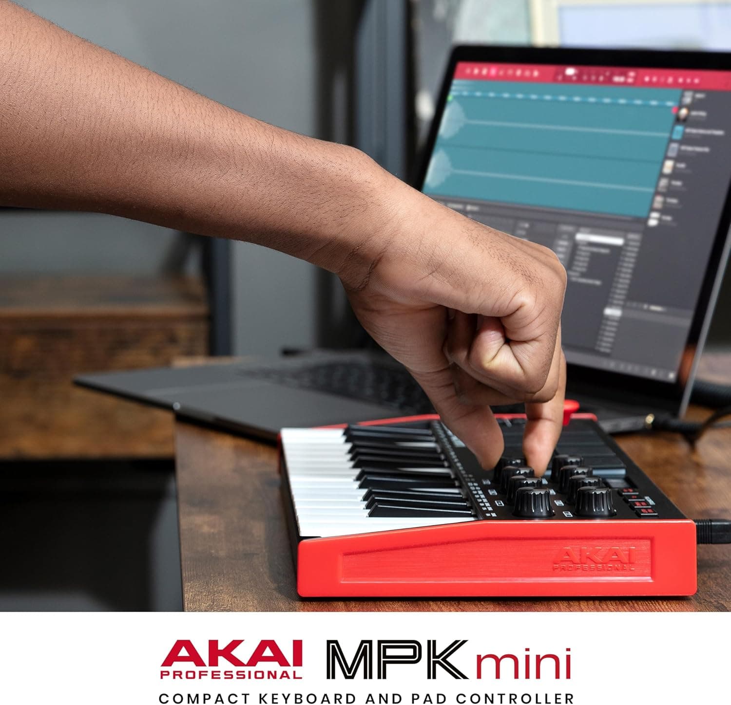 Akai Professional MPK Mini MK3 25 Key USB MIDI Keyboard Controller With 8 Backlit Drum Pads, 8 Knobs, Music Production Software and Native Instruments Sound Package (NKS Integration) Standard MPK Mini Only - Image 9