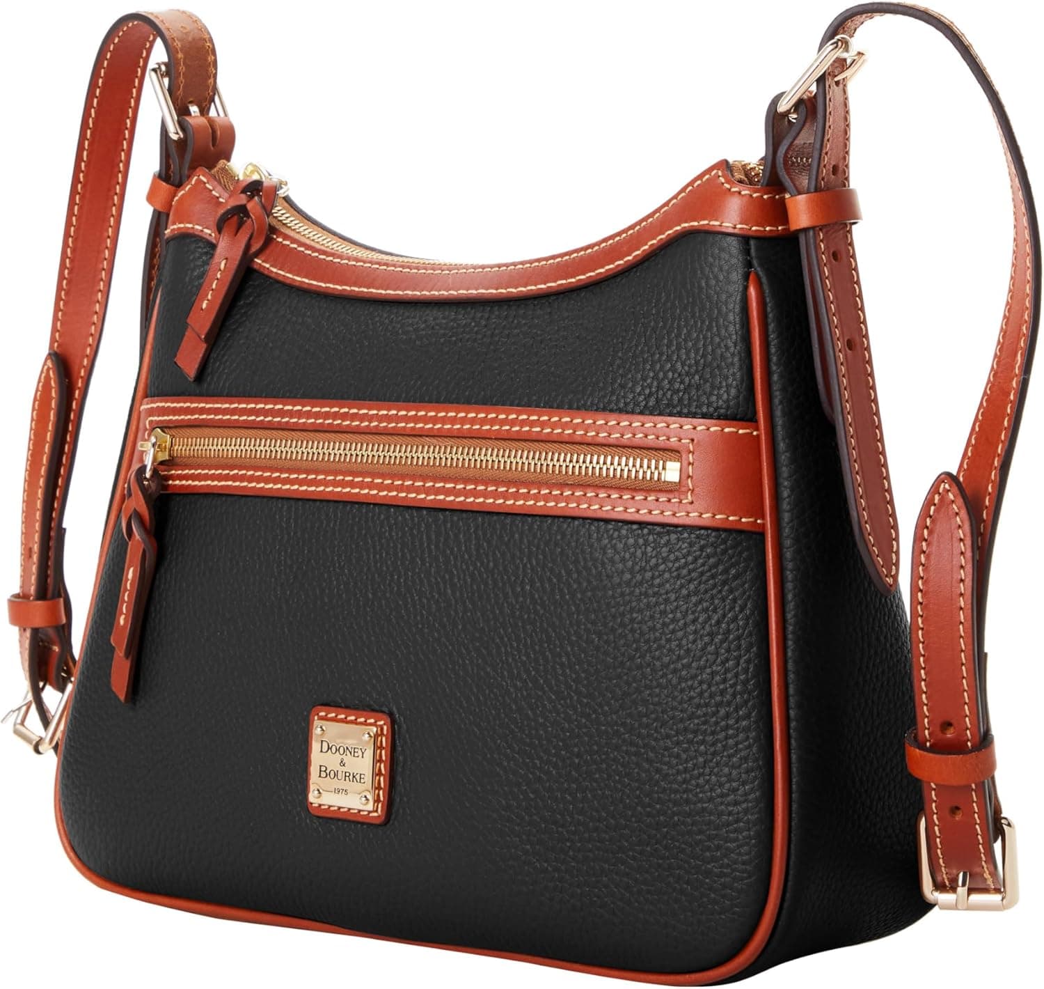 Dooney & Bourke Crossbody Bags for Women, Presley Pebble Grain Leather Crossbody Handbag with Adjustable Shoulder Strap - Black - Image 3