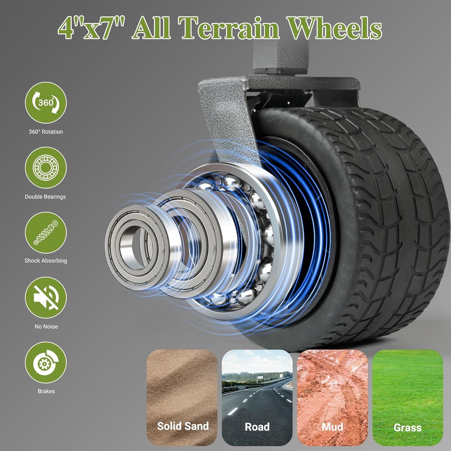 Large Capacity Collapsible Wagon with Opened Tailgate, 500lbs Pulled and Pushed Heavy Duty Folding Wagon Carts, 59" Extra Long Extender Wagons, All-Terrain Big Wheels for Shopping, Sports, Camping Black - Image 4