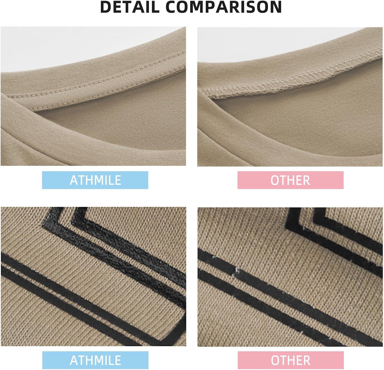 ATHMILE Womens Oversized T Shirts Loose Fit Crewneck Short Sleeve Tops Summer Casual Blouse Y2K 2025 Basic Tee Beach Large Khaki - Image 4