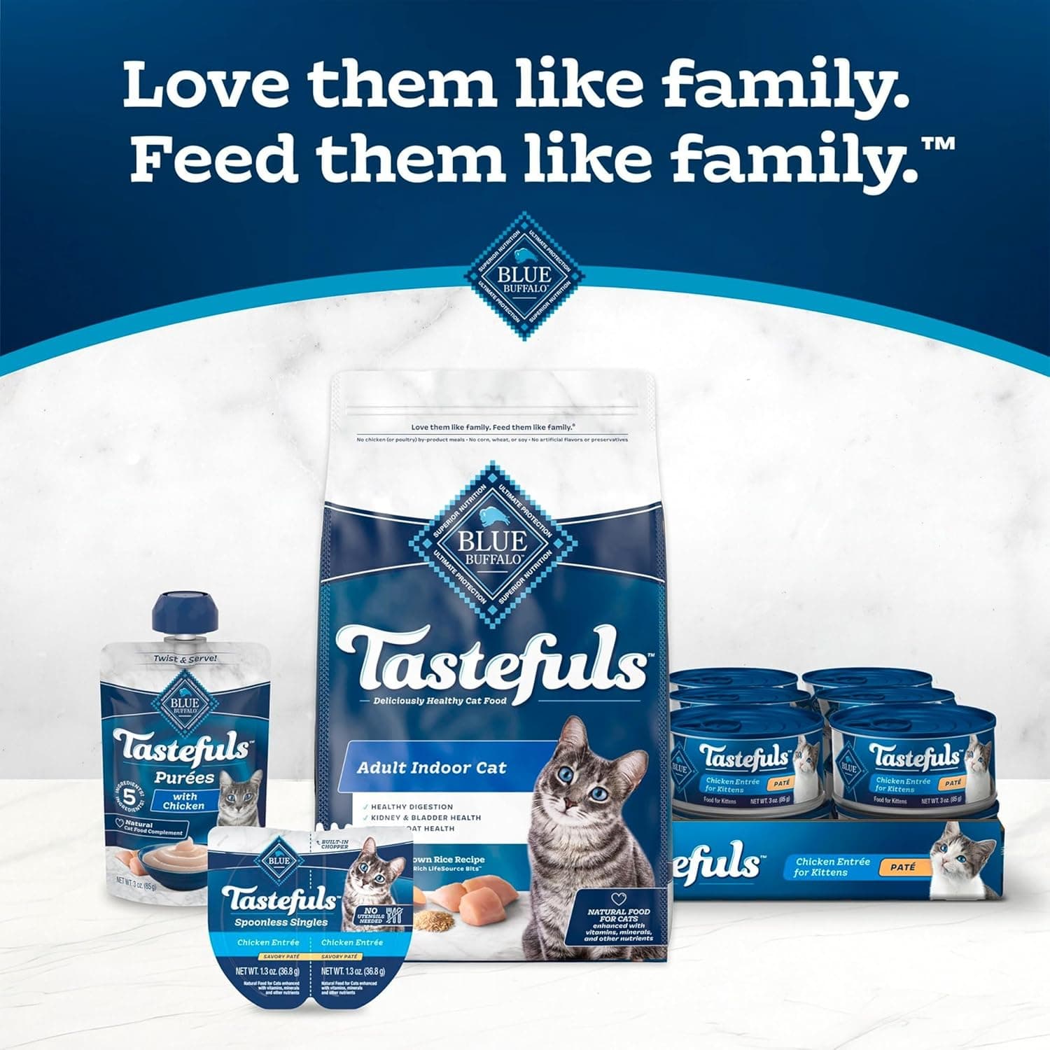 Blue Buffalo Tastefuls Flaked Wet Cat Food Variety Pack, Made with Natural Ingredients, Tuna, Chicken, Fish & Shrimp, 3-oz Cans (12 Count, 4 of Each) Variety Pack: Tuna, Chicken, Fish & Shrimp 1 Ounce (Pack of 12) - Image 9
