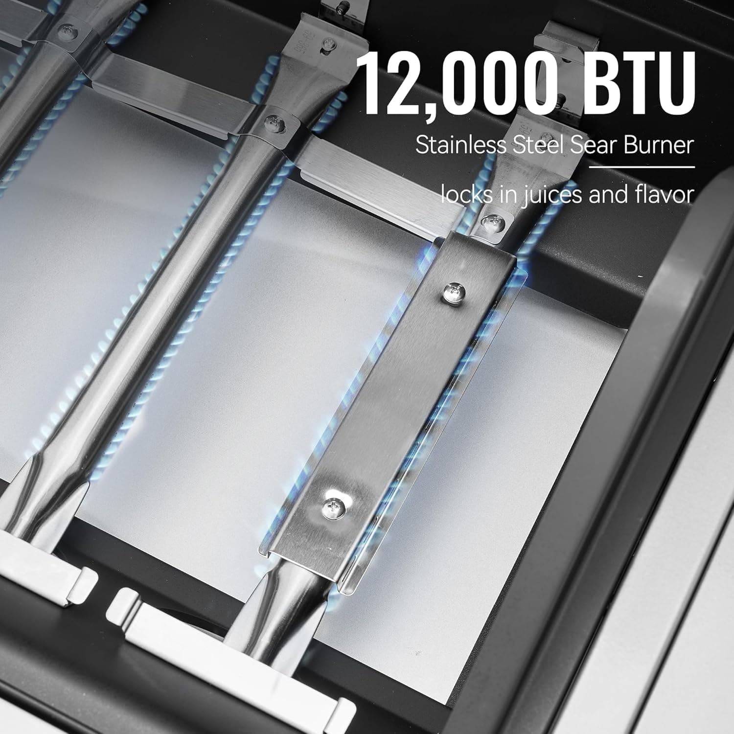 Royal Gourmet GA5401T 5 Burner Propane Gas Grill with Side Burner and Sear Burner, Stainless Steel Gas BBQ Grill with 61,000 BTUs Output for Barbecue Grilling & Backyard Cooking, Silver - Image 7