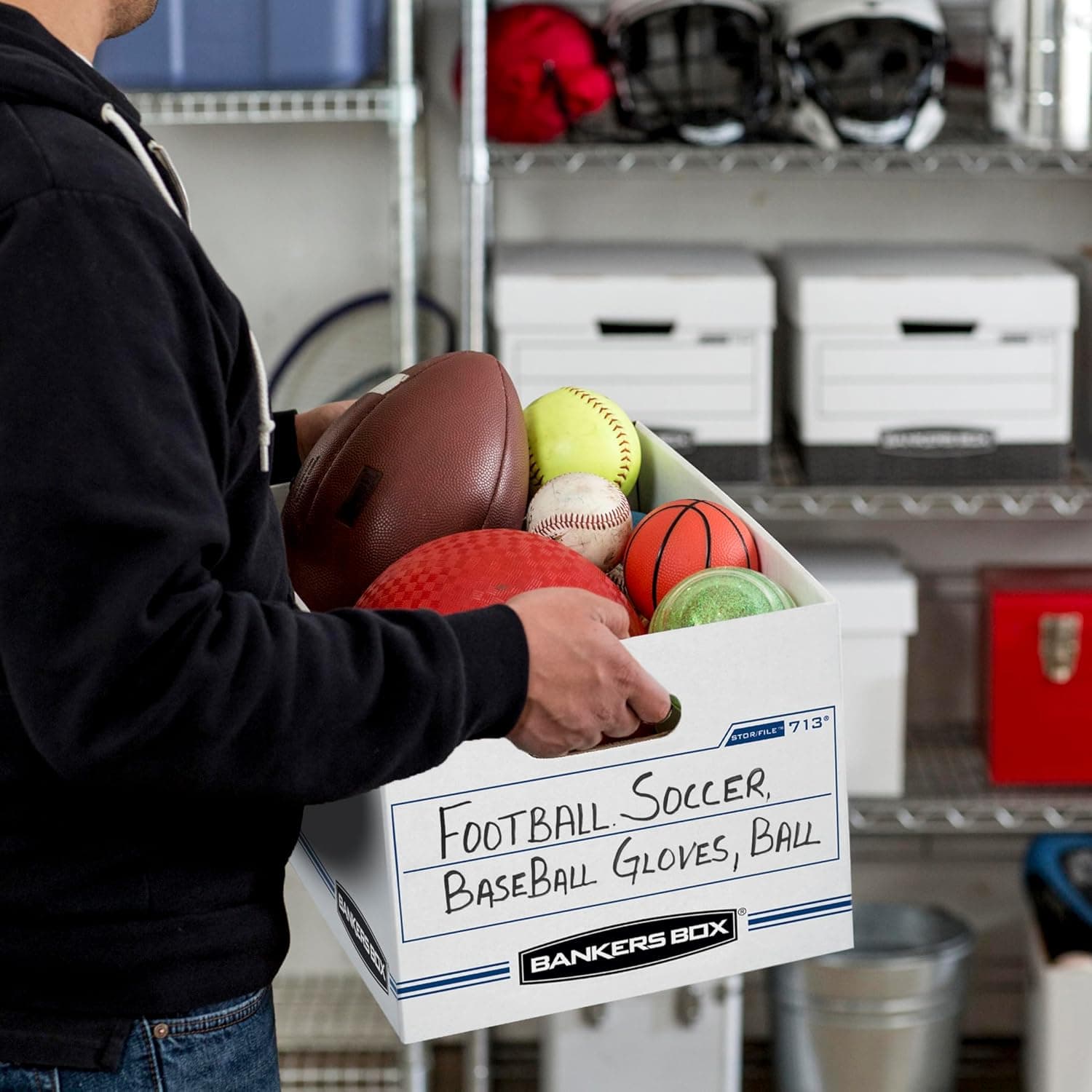 Bankers Box 12 Pack Standard Duty File Storage Boxes, Standard Assembly, Removable Lid, Letter/Legal (0071301) - Image 4