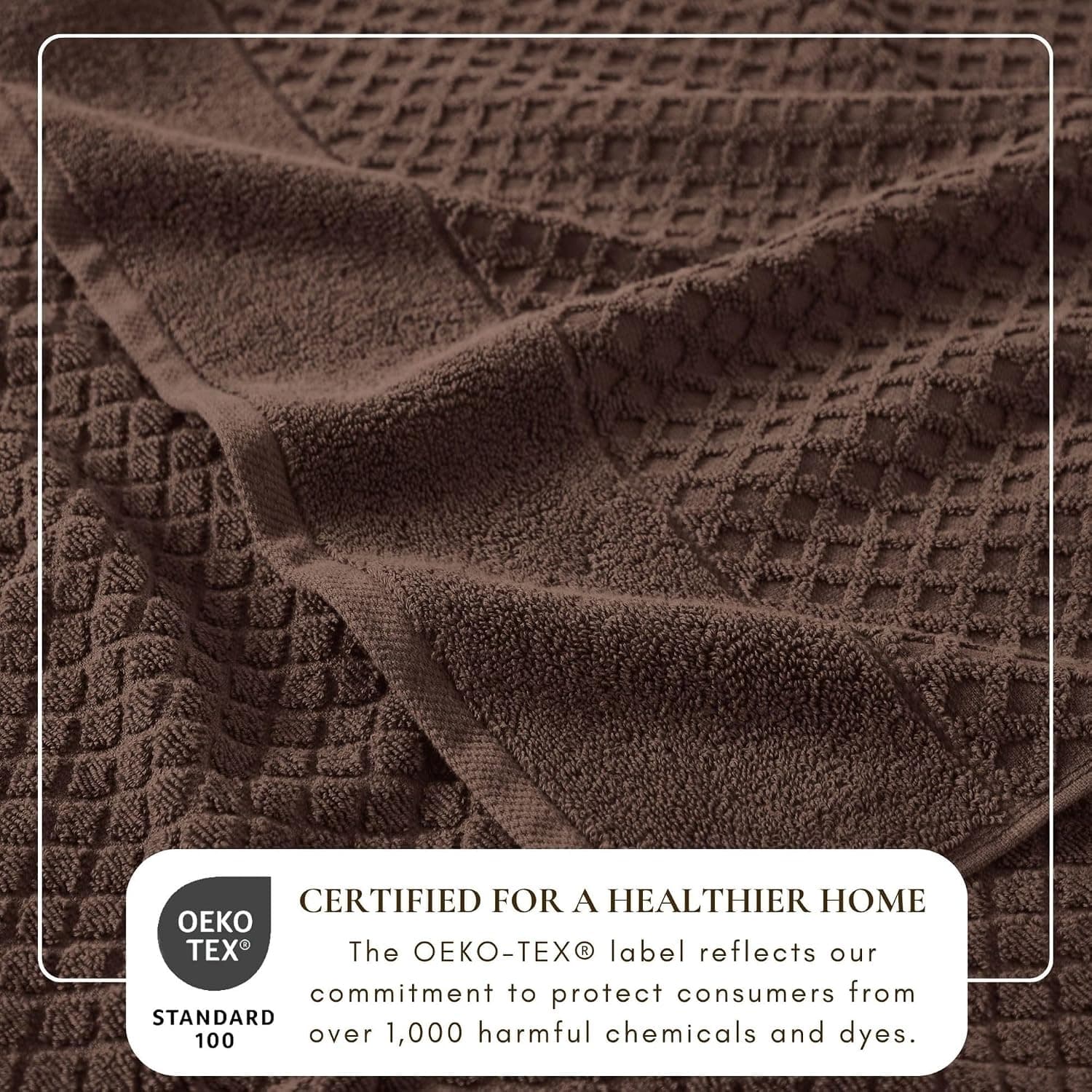 Dark brown terry cloth towels for hair and skin - Image 5