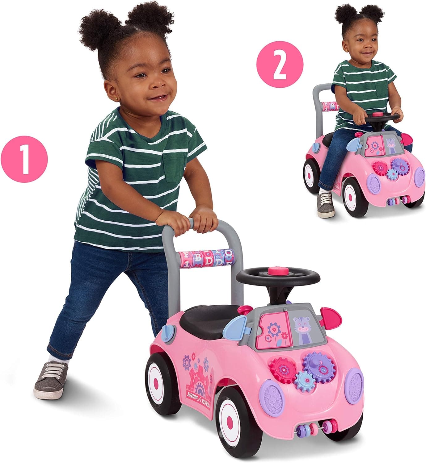 Kids Car, Baby Toys for Kids, Toddler Toys 2-3, Radio Flyer Creativity Car: Pink Ride-On, for Ages 1-3 Years - Image 4
