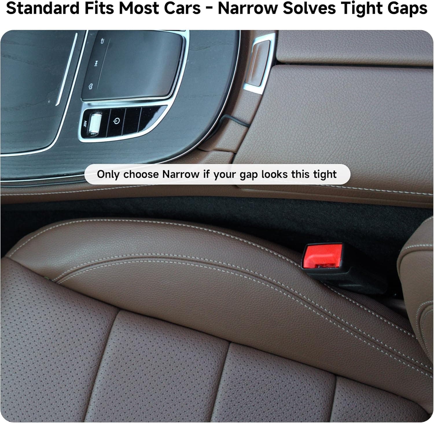 Car Seat Gap Filler Set of 2, Soft Foam Multifunctional Seat Side Gap Filler with Organizer & Hook Function, 3in1 Gap Stopper Universal Fit Car SUV Truck Fill The Gap Between Seat & Console Black Most Cars – Standard - Image 4