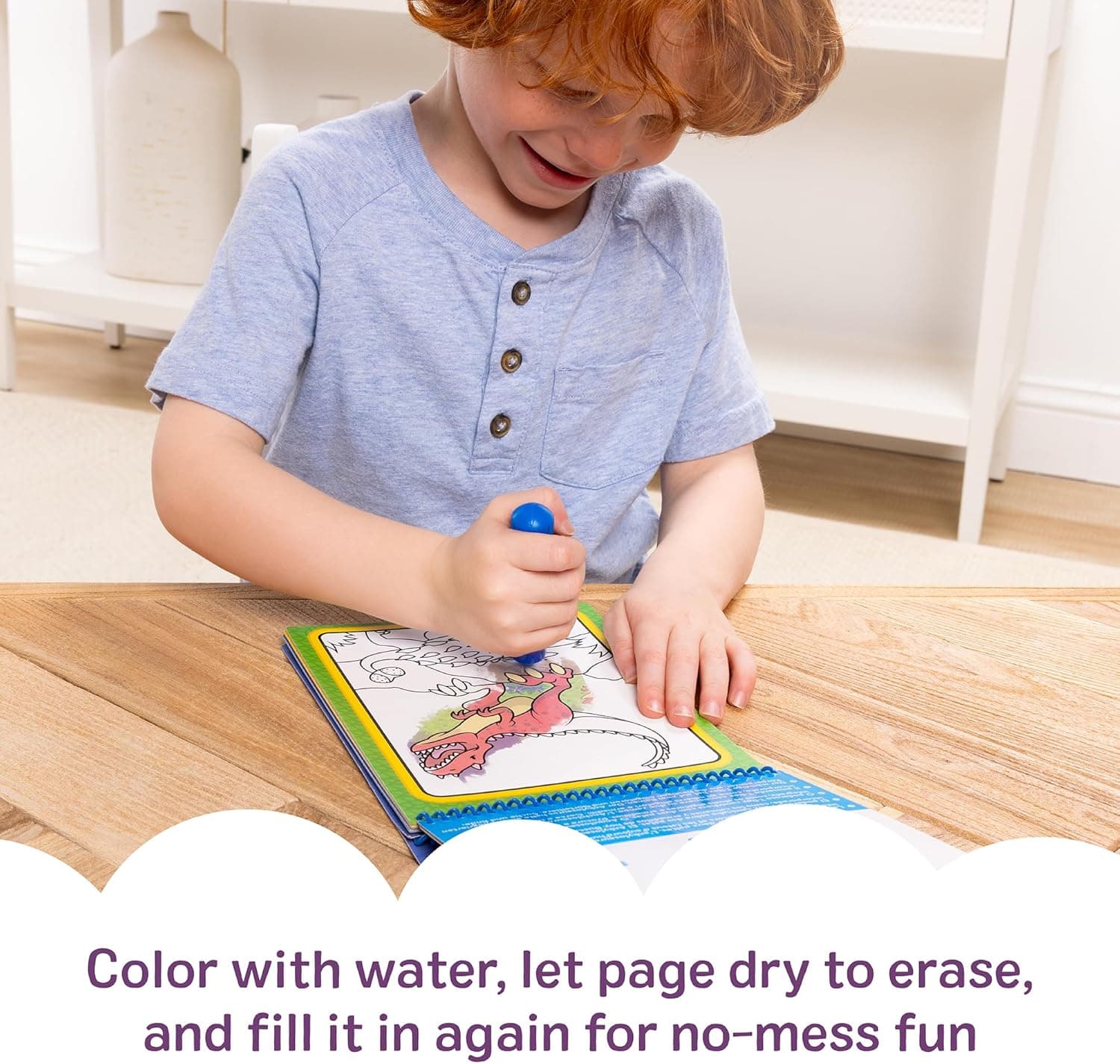 Melissa & Doug On The Go Water Wow! Mess Free Coloring Book, Reusable Water-Reveal Activity Pad, Dinosaurs, Travel Toys, Party Favors, for Toddlers & Kids Ages 3+ 10.0 x 7.0 x 0.7 Dinosaurs - Image 4