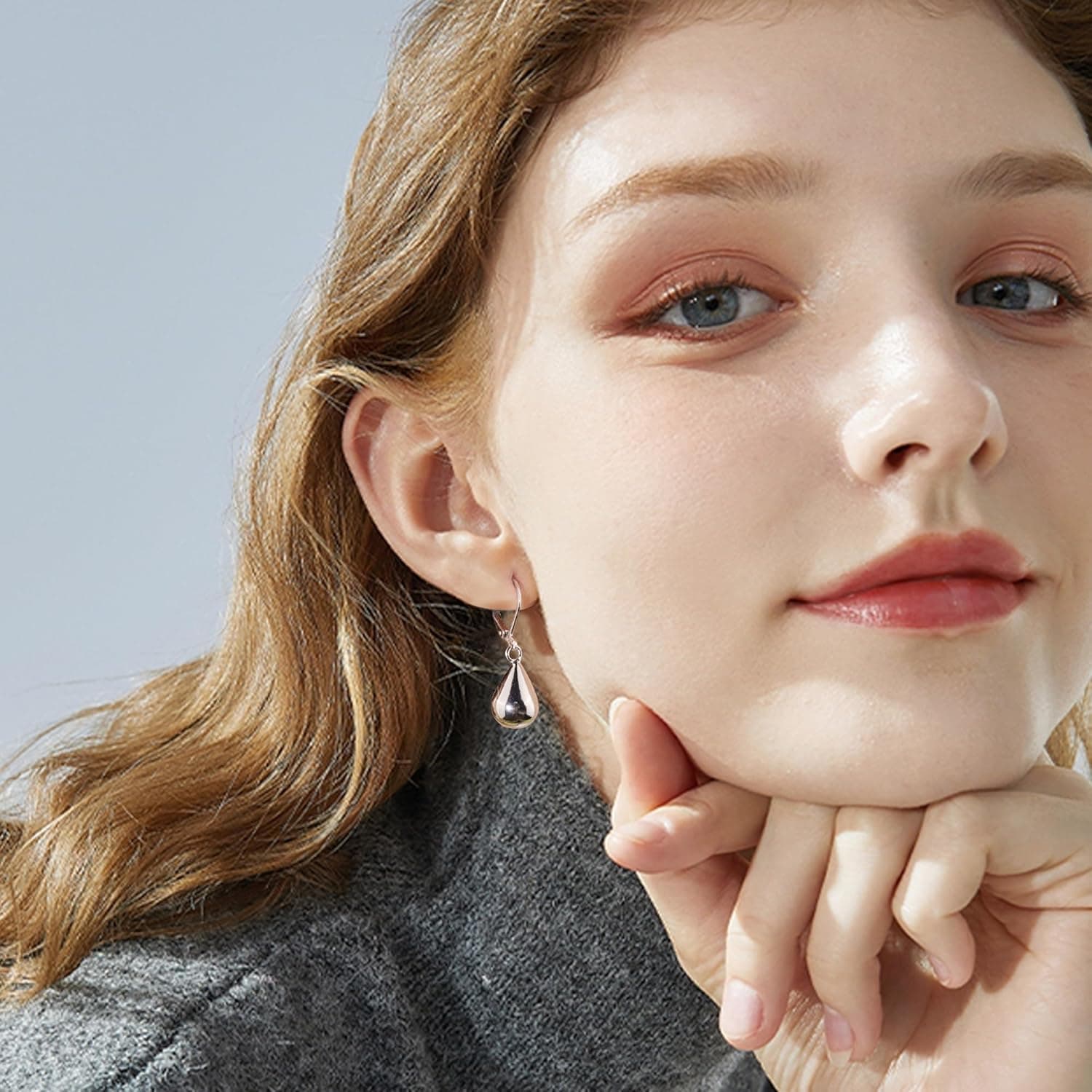 925 Sterling Silver Teardrop Leverback Earrings for Women Girls Waterdrop Tear Drop Dangle Earrings Jewelry Hypoallergenic Silver Teardrop Leverback Dangle Earring for Women A-Silver - Image 3