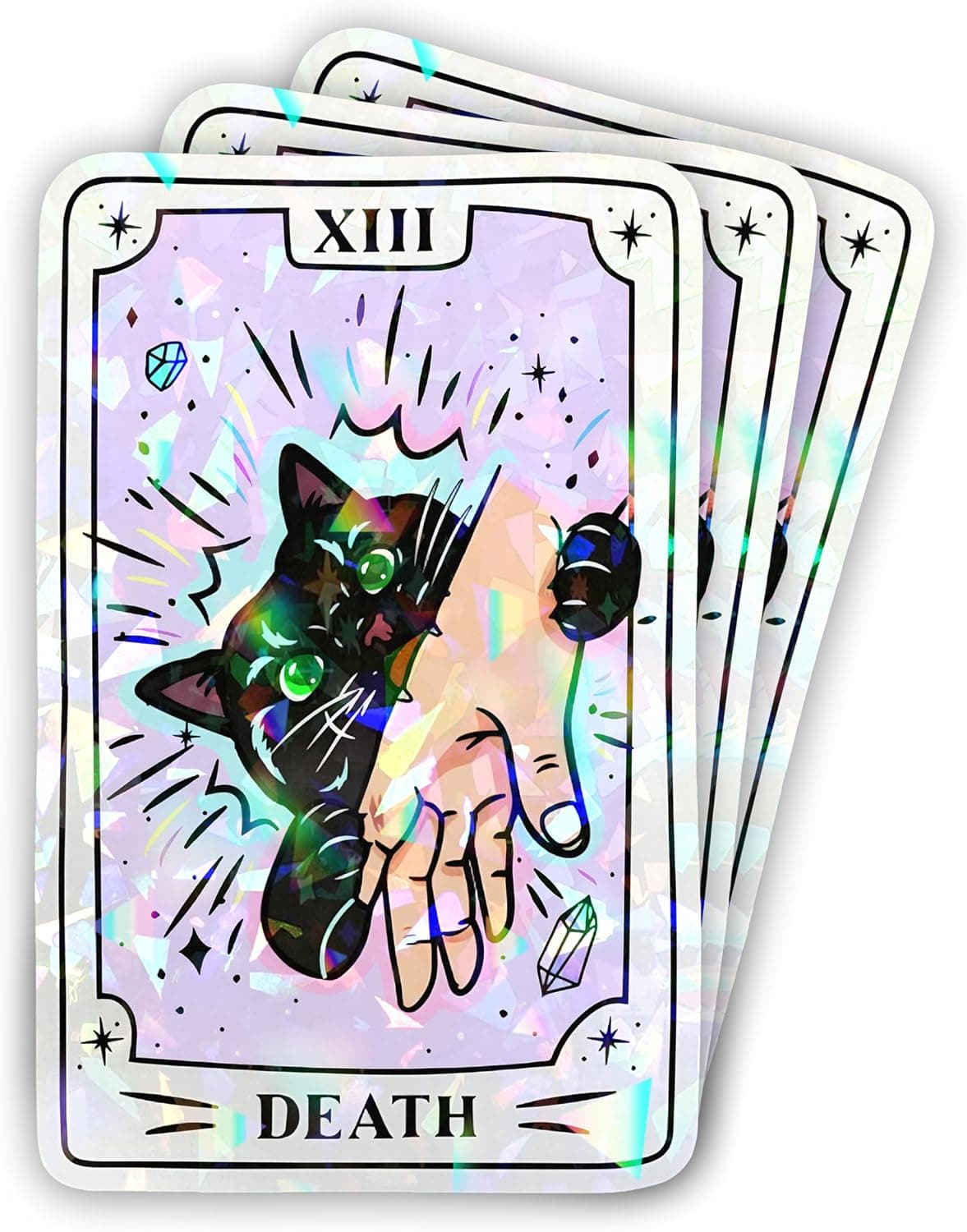 Amazon.com: Set 3Pcs Black Cat Tarot Card Holographic Sticker 3 Inches Funny Tarot Dark Humor Cat Lover Gothic Waterproof Die-Cut Vinyl Decals for Book Water Bottle Laptop Gifts Mom Dad Friend Coworker : Electronics