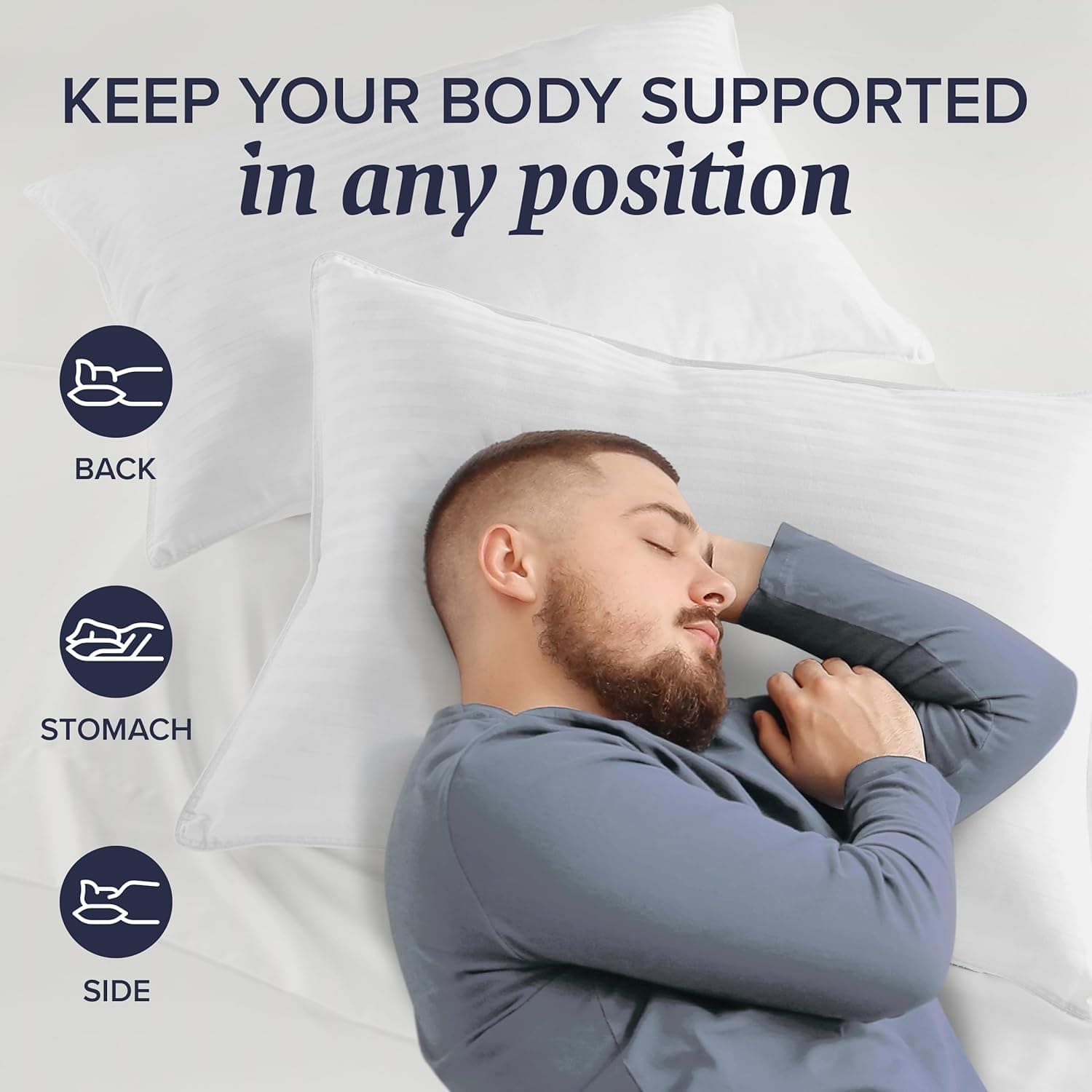 Beckham Hotel Collection Bed Pillows Standard/Queen Size Set of 2 - Original Soft Down Alternative Pillow for Sleeping - Soft Support for Back, Stomach or Side Sleepers Queen / Standard White - Image 9