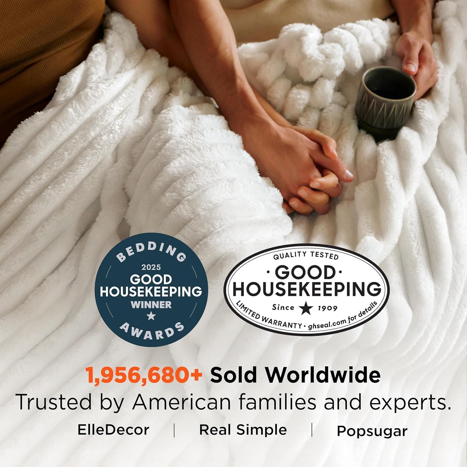 Bedsure GentleSoft Blankets Queen Size for Bed - Cozy Soft Sofa Couch Cover Blankets for Women, Cute Large Bedding Fleece Throws for Girls, Off White, 90x90 Inches Off White Queen (90" x 90") - Image 3