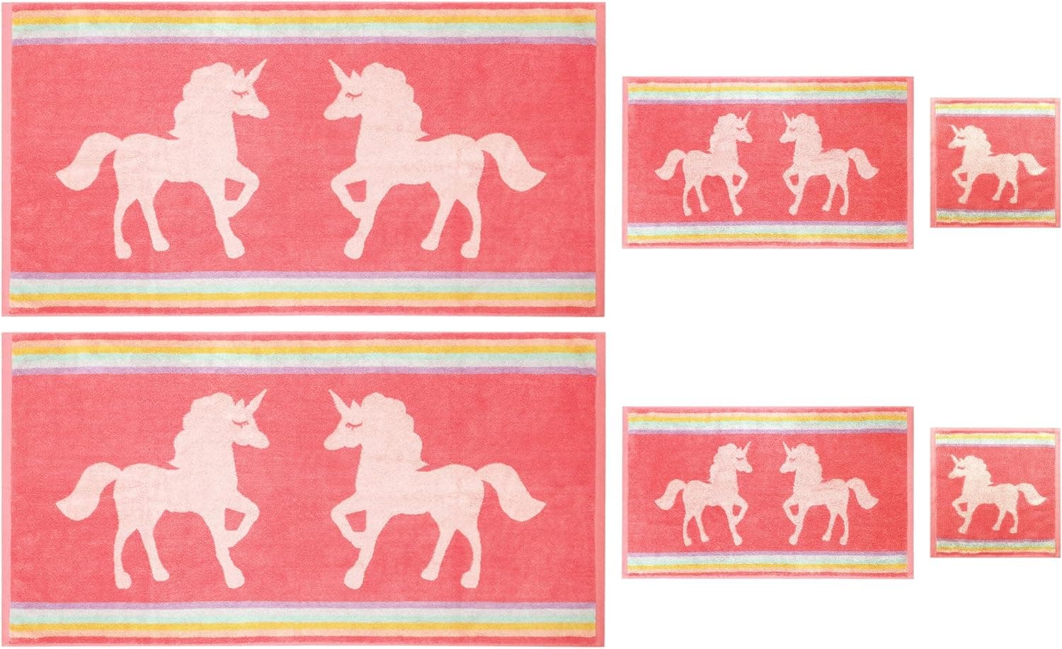 set of 12 unicorn washcloths