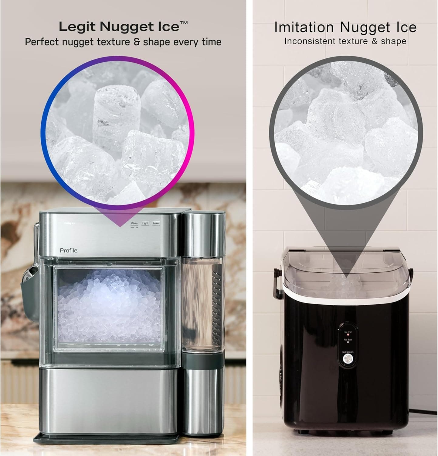 GE Profile Opal 2.0 Ultra Nugget Ice Maker with Side Tank and Scale Inhibiting Filter, Scoop Included, 38 lbs in 24 Hours, Pellet Ice Machine with WiFi & Smart Connected, Stainless Steel - Image 3