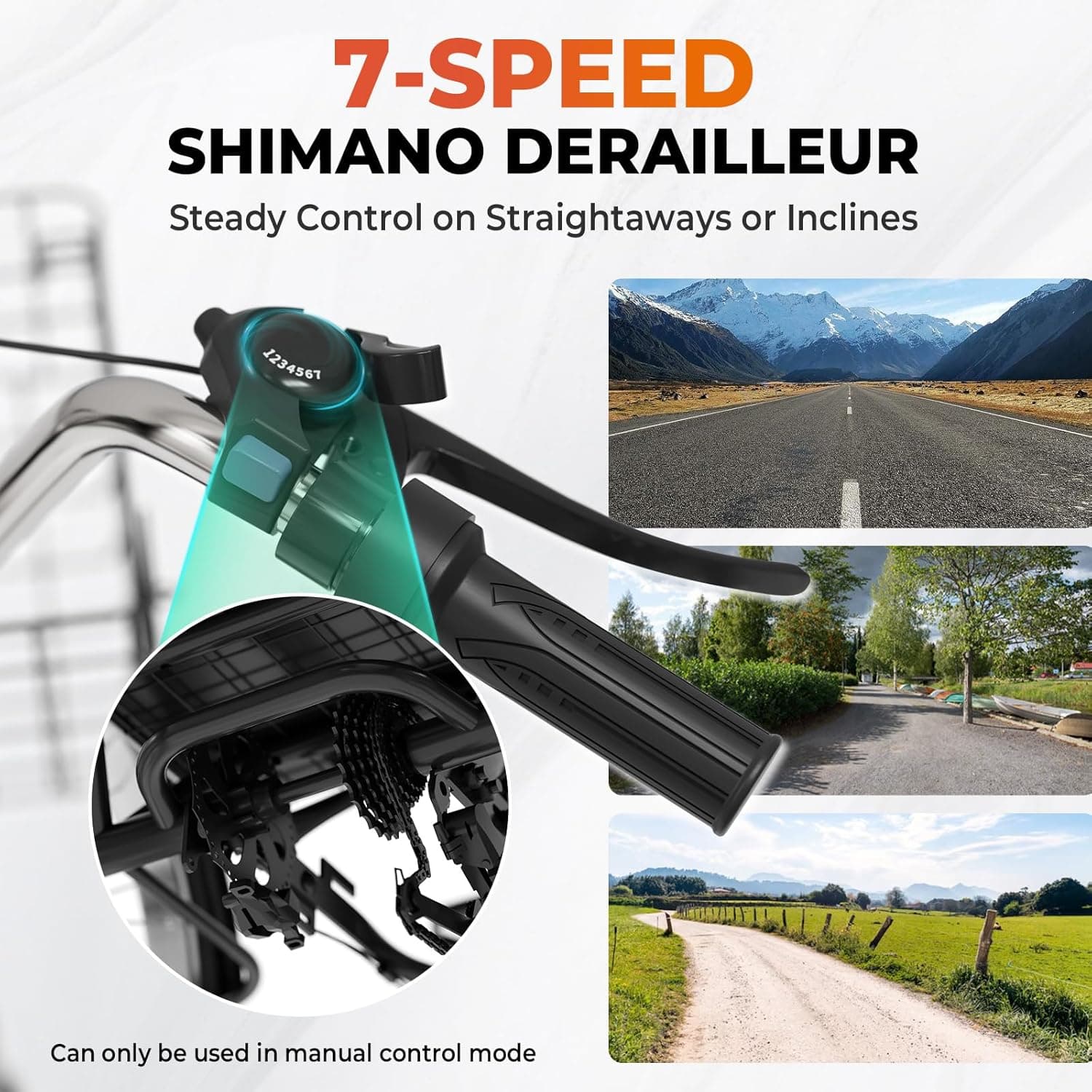 Electric Trike for Adults,24" Tire Etrike,3-Wheel Electric Bicycle with Removable 48V/13Ah Battery,Electric Tricycle with Front & Rear Large Cargo Basket,Black - Image 4