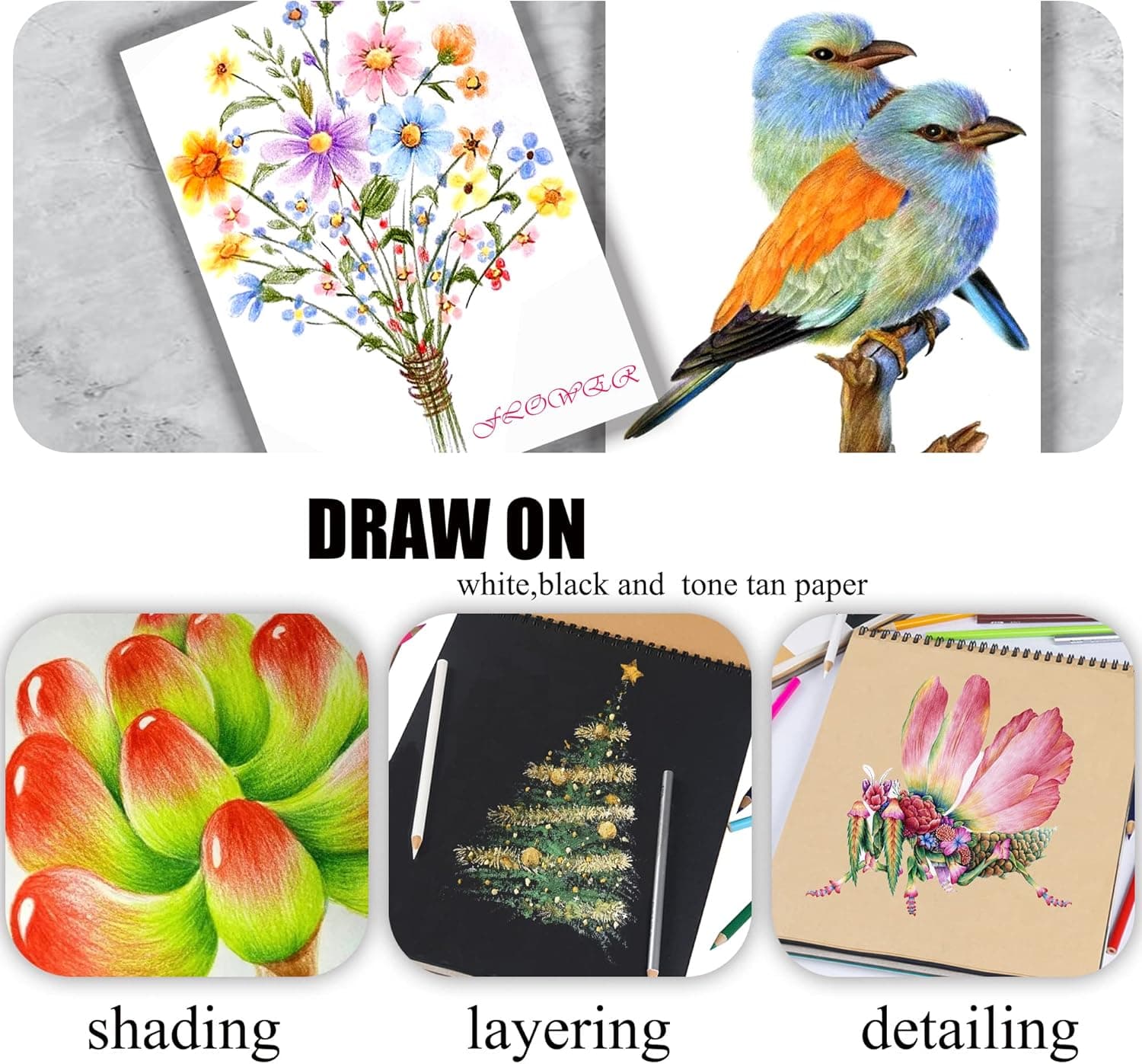 KALOUR 72 Count Colored Pencils for Adult Coloring Books, Soft Core,Ideal for Drawing Blending Shading,Color Pencils Set Gift for Adults Kids Beginners - Image 6