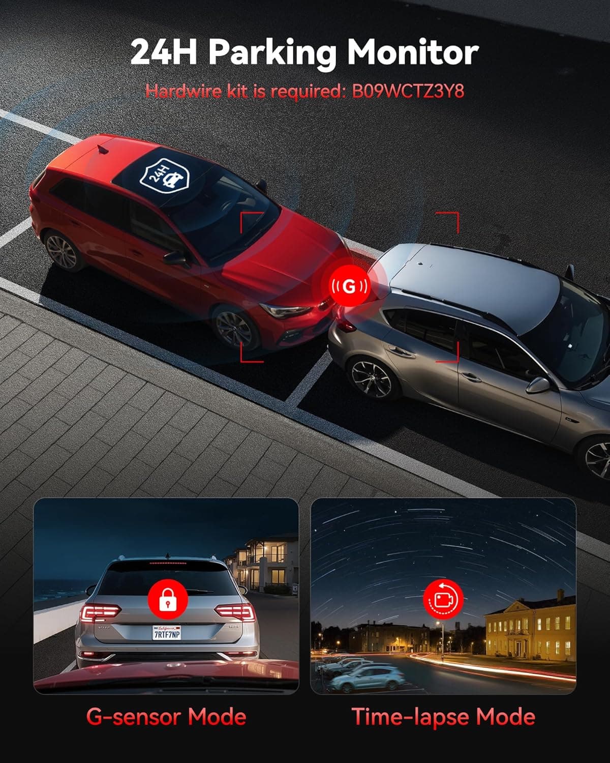 REDTIGER 4K Dash Cam Front Rear, STARVIS 2 Sensor, Free Card Included, 5.8GHz WiFi-20MB/s Fast Download, Dash Camera for Cars with GPS, WDR Night Vision, 170°Wide Angle, 24H Parking Mode(F7NP) - Image 7