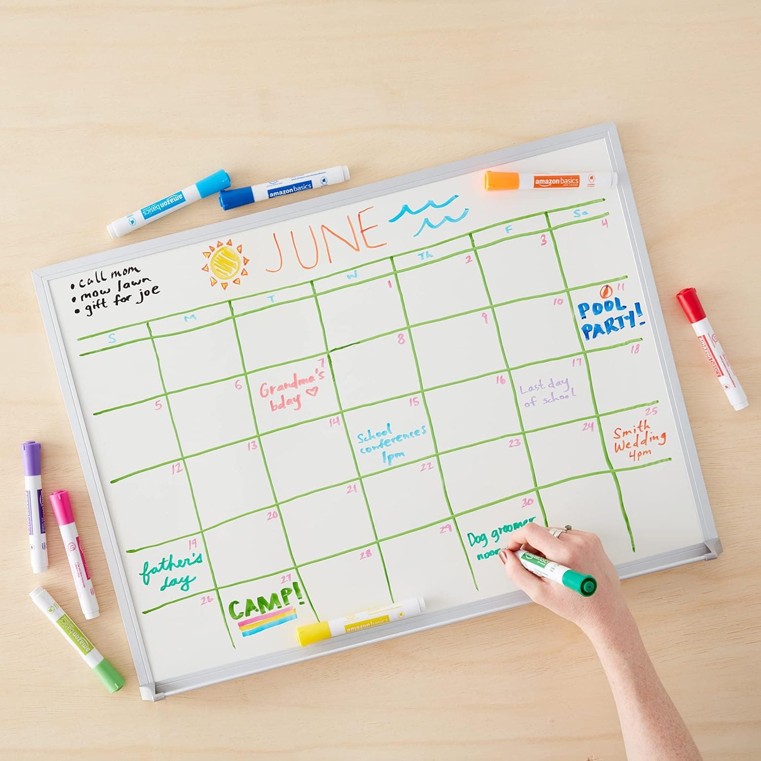 亚马逊基础干擦马克笔，适用于白板，斜尖，低气味，多种颜色，12支装 - Image 9