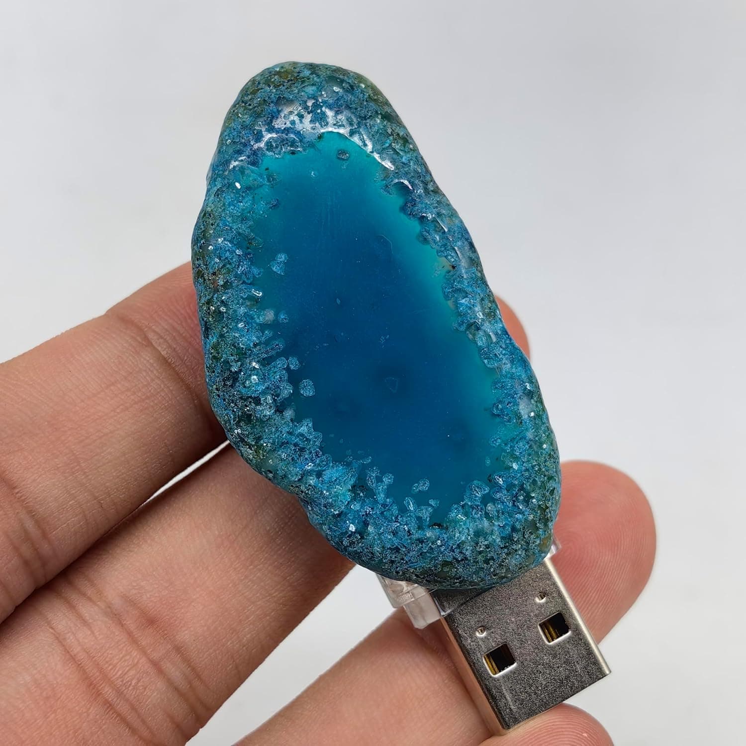 Agate Crystal USB Night Light - Unique Home Decor Hallway Lamp with Crystal Design - Perfect Nightlight for Toilet, Kitchen, and Bedroom (purple agate) - Image 8