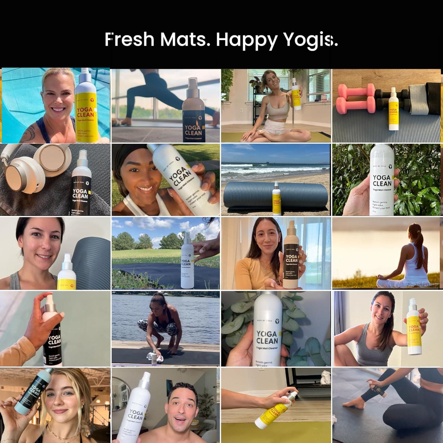 Yoga Clean – Eco-Friendly Yoga Mat Cleaner & Deodorizing Spray | Neutralizes Sweat & Odor to Protect Your Mat | 8 oz Plant-Based Formula, Spa-Like Scent, Made in the USA Citrus Tea - Image 9