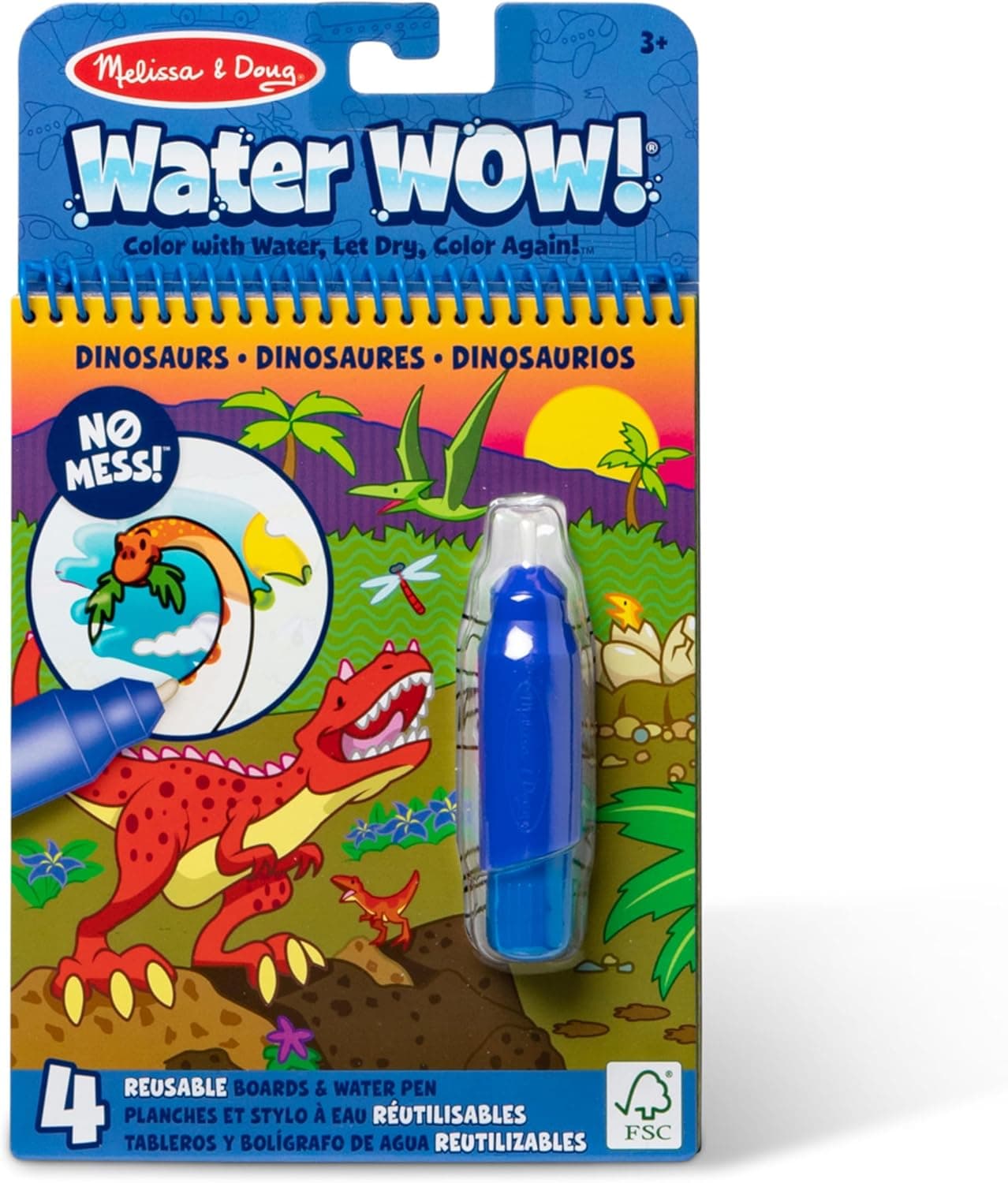 Melissa & Doug On The Go Water Wow! Mess Free Coloring Book, Reusable Water-Reveal Activity Pad, Dinosaurs, Travel Toys, Party Favors, for Toddlers & Kids Ages 3+ - Image 2