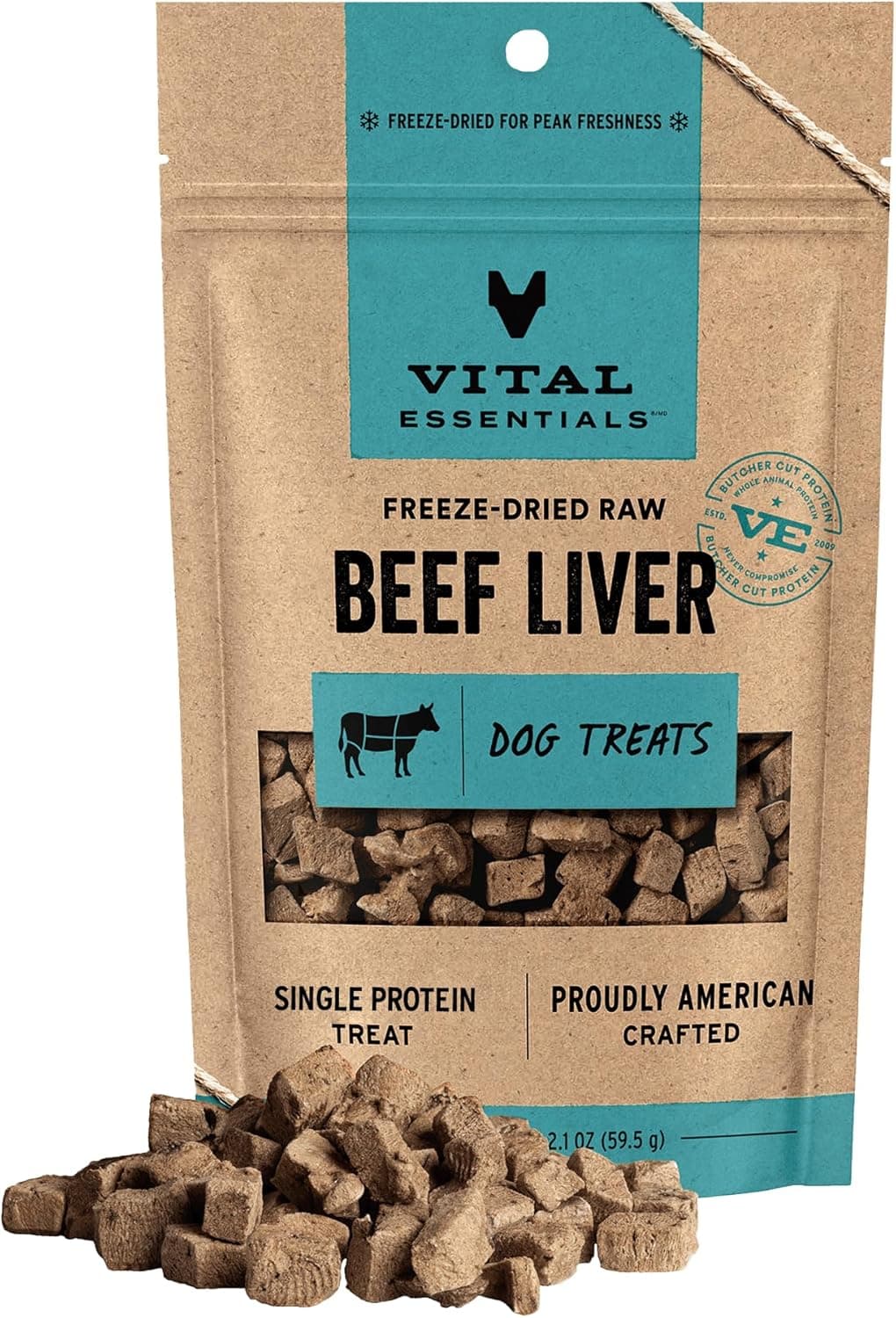 Vital Essentials Single Ingredient Beef Liver Dog Treats, 2.1 oz | Freeze-Dried Raw | Premium Quality High Protein Training Treats | Grain Free, Gluten Free, Filler Free Beef Liver 2.1 Ounce (Pack of 1) - Image 2
