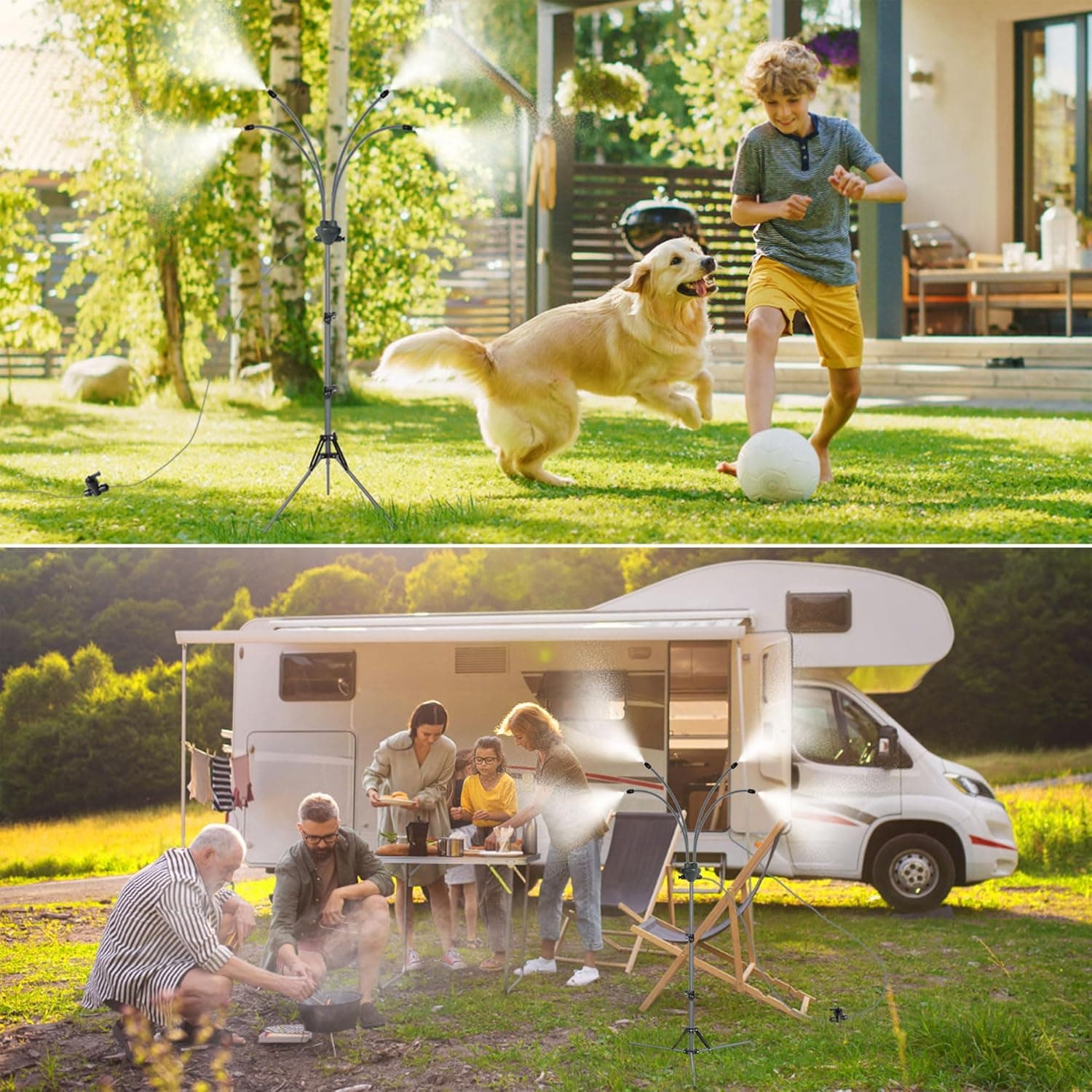 Standing Misters for Outside Patio, Adjustable Height 5.3 FT Stand Misting System for Cooling Outdoor, Portable Water Mister for Mist Playing, Patio Cooling, Backyard, Porch, Sprinkler (Gray) - Image 6