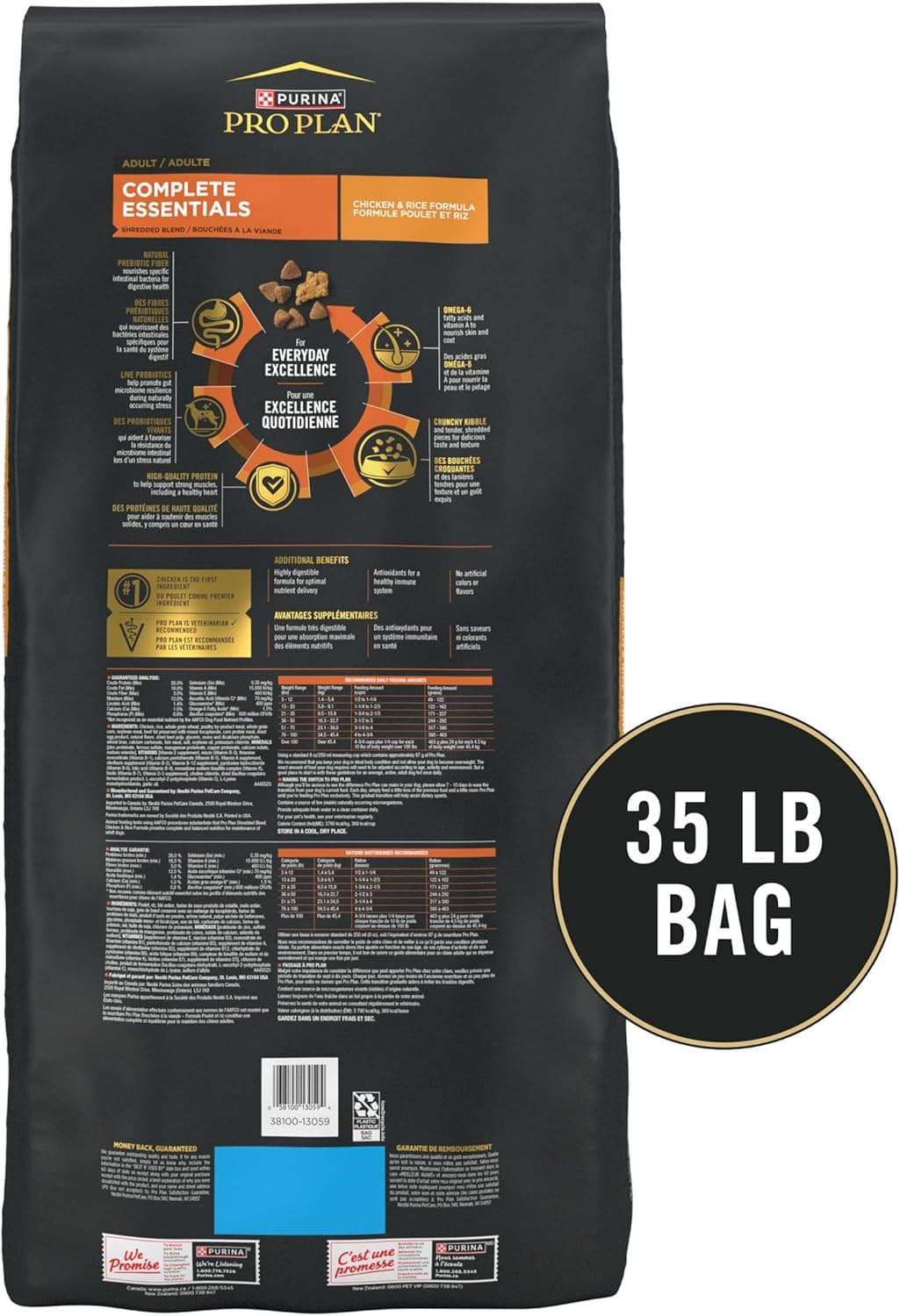 Purina Pro Plan Complete Essentials Shredded Blend Chicken and Rice Dog Food Dry Formula with Probiotics for Dogs - 35 lb. Bag Chicken & Rice 35 Pound (Pack of 1) - Image 8