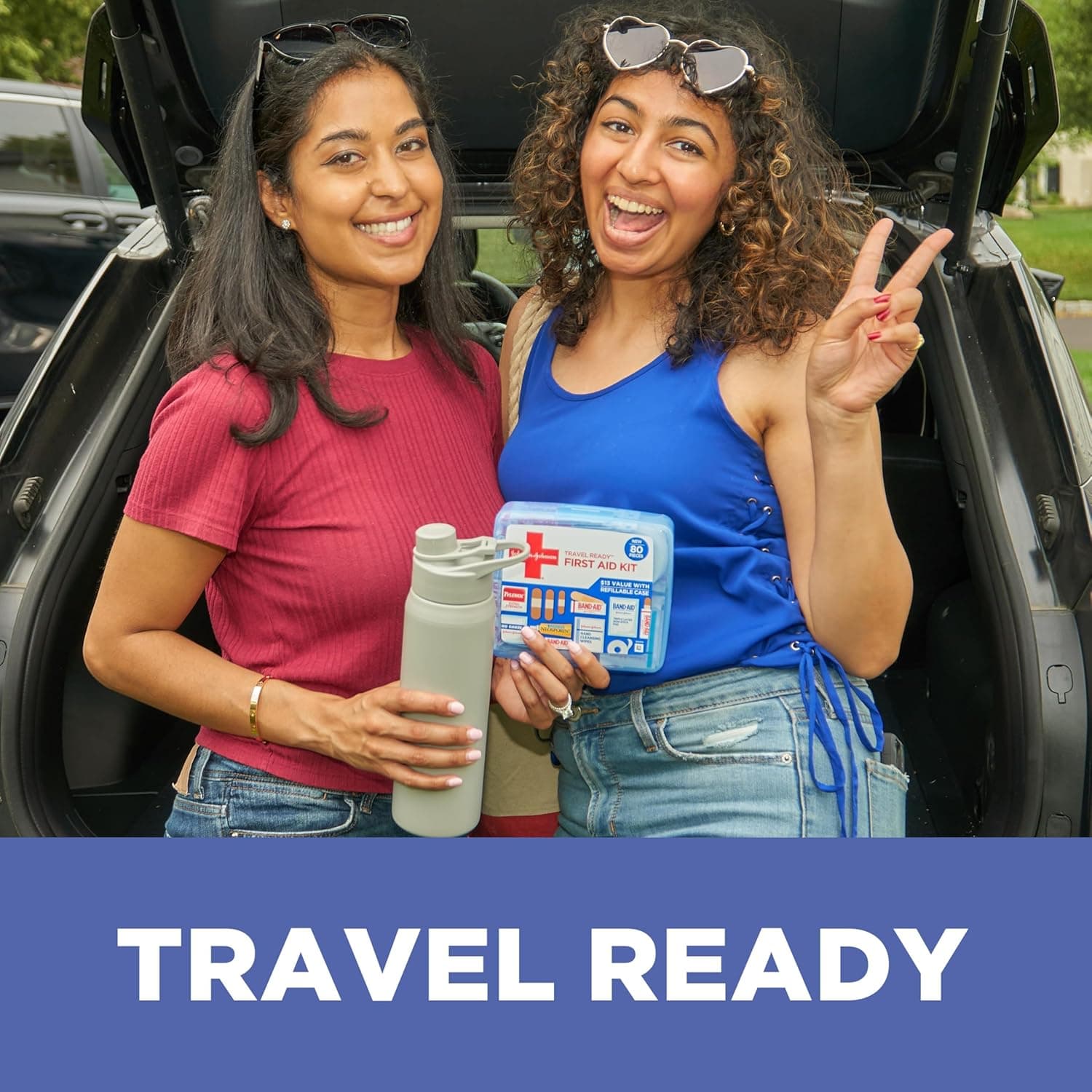 BAND-AID Brand Travel Ready Portable Emergency First Aid Kit for Minor Wound Care, Perfect for Home, Car, Travel, Camping Essentials & Outdoor Emergency Kit, 80 Pieces 80 Count - Image 3