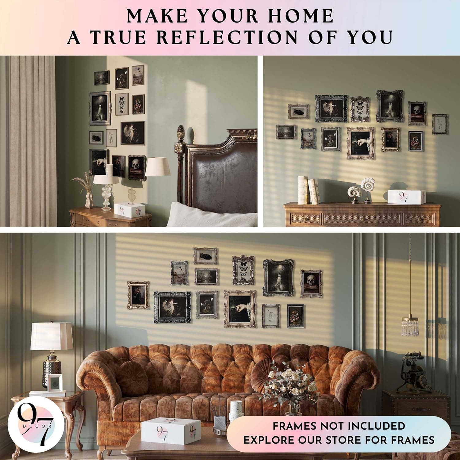 97 Decor Dark Academia Decor - Victorian Gothic Wall Art Prints, Dark Moody Aesthetic Pictures, Creepy Goth Posters Vintage Gothic Painting for Home Bedroom Decorations (8x10 Unframed) Dark Academia Fantasy UNFRAMED - Image 5