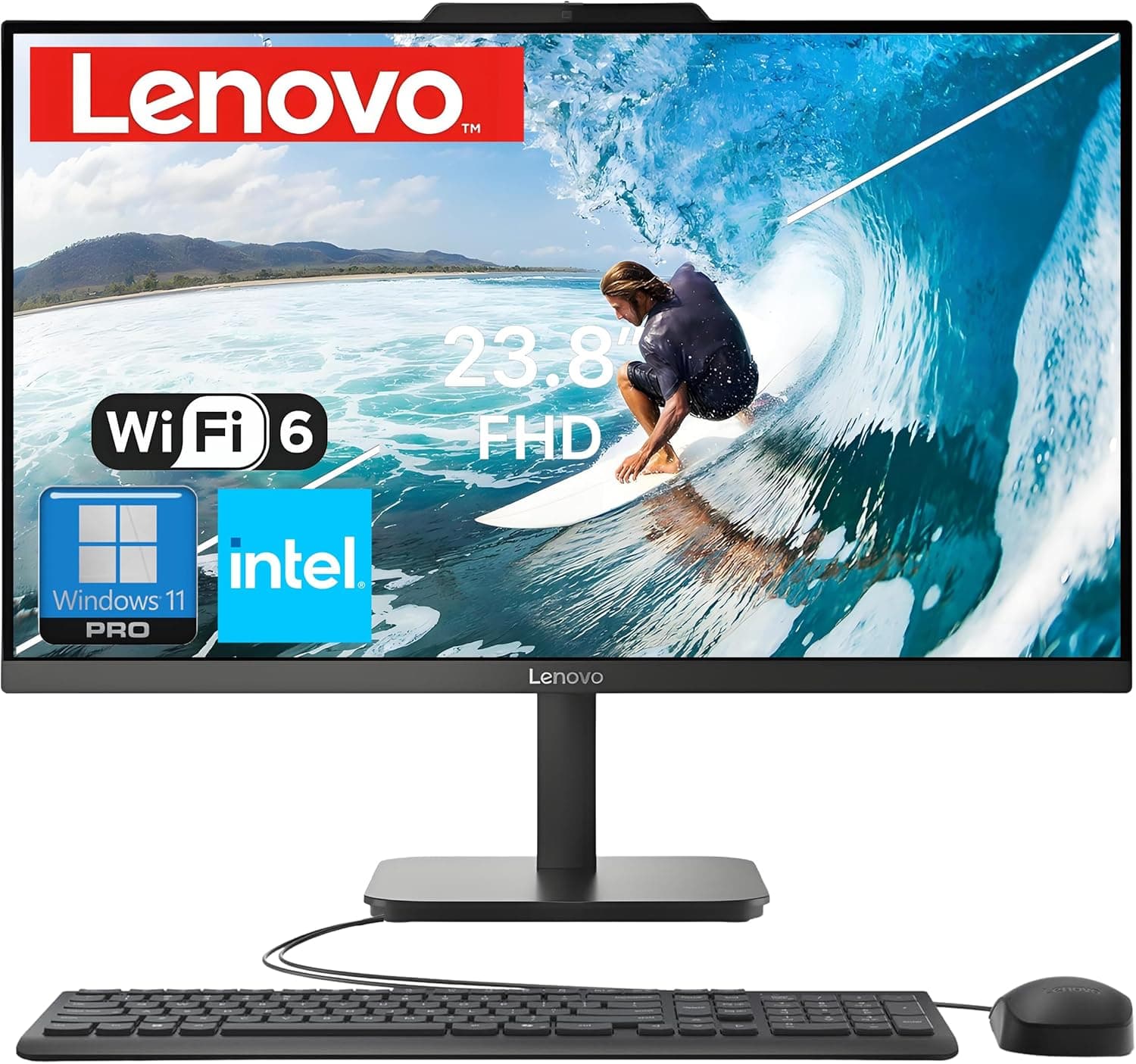 Lenovo 24" FHD All-in-One Desktop Computer, Intel 4-Core Processor (Beats i3-1110G4), 16GB RAM, 512GB PCIe SSD, HDMI, WiFi 6, RJ45, Bluetooth, Business AIO, Vent-Hear, Keyboard & Mouse, Windows 11 Pro 16GB RAM | 512GB SSD - Image 2