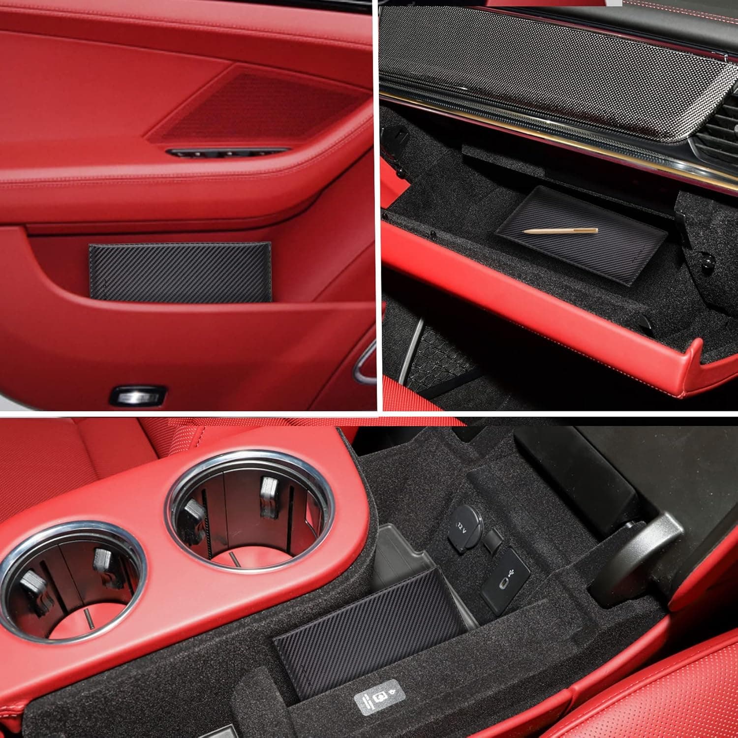 TOURSUIT Soporte para Registro de Auto y Tarjeta de Seguro, Organizador de Documentos de Licencia de Vehículo para el Compartimento de la Guantería, Accesorios de Interior para Autos para Mujeres, Hombres y Adolescentes (Fibra de Carbono Negra) - Image 6