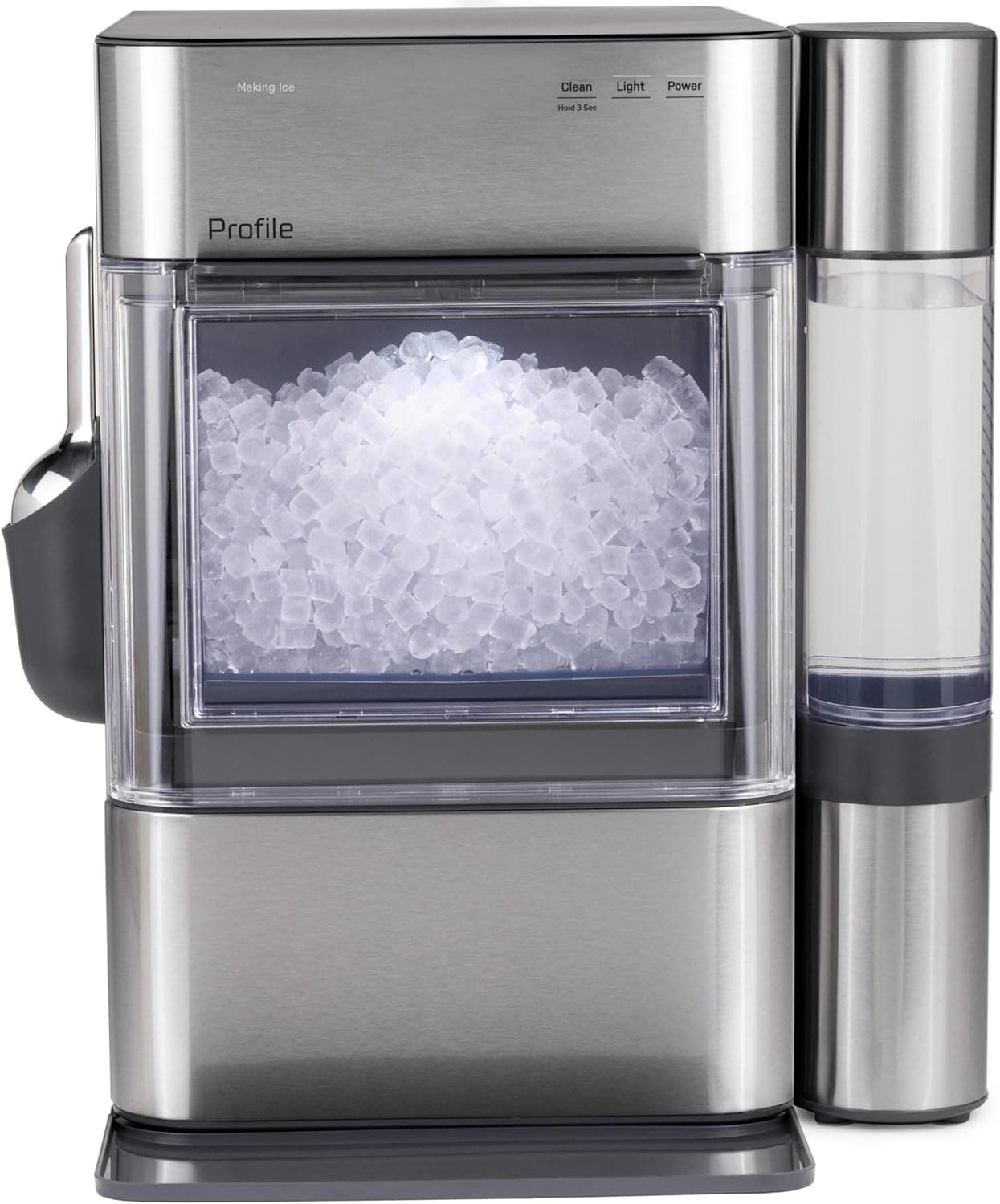 GE Profile Opal 2.0 Ultra Nugget Ice Maker with Side Tank and Scale Inhibiting Filter, Scoop Included, 38 lbs in 24 Hours, Pellet Ice Machine with WiFi & Smart Connected, Stainless Steel - Image 2