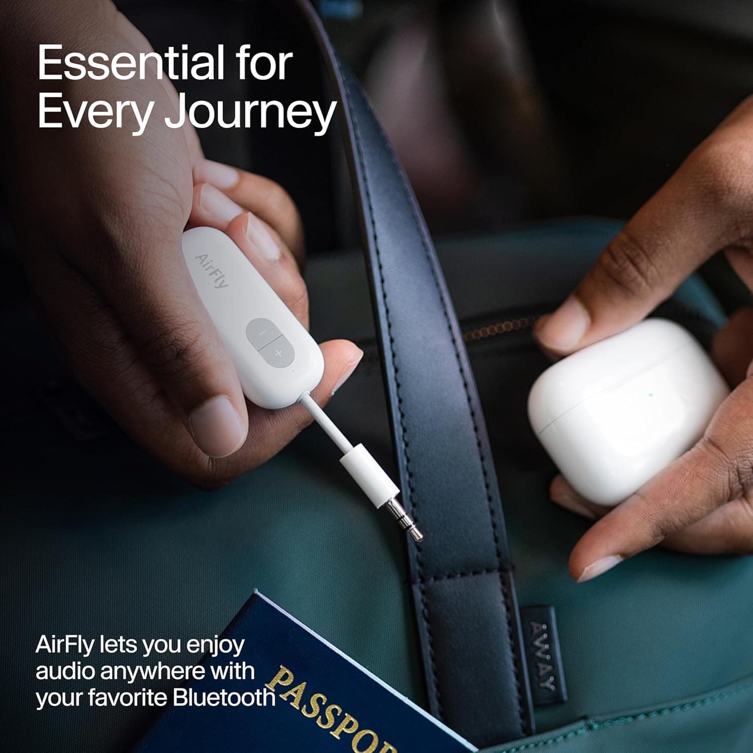 Twelve South AirFly SE | Bluetooth Wireless Audio Transmitter Adapter for AirPods/Headphones, 20+ Hr Battery, Works with 3.5mm aux Jacks on Airplanes, TVs, Gym Equipment, and Travel AirFly SE White - Image 7