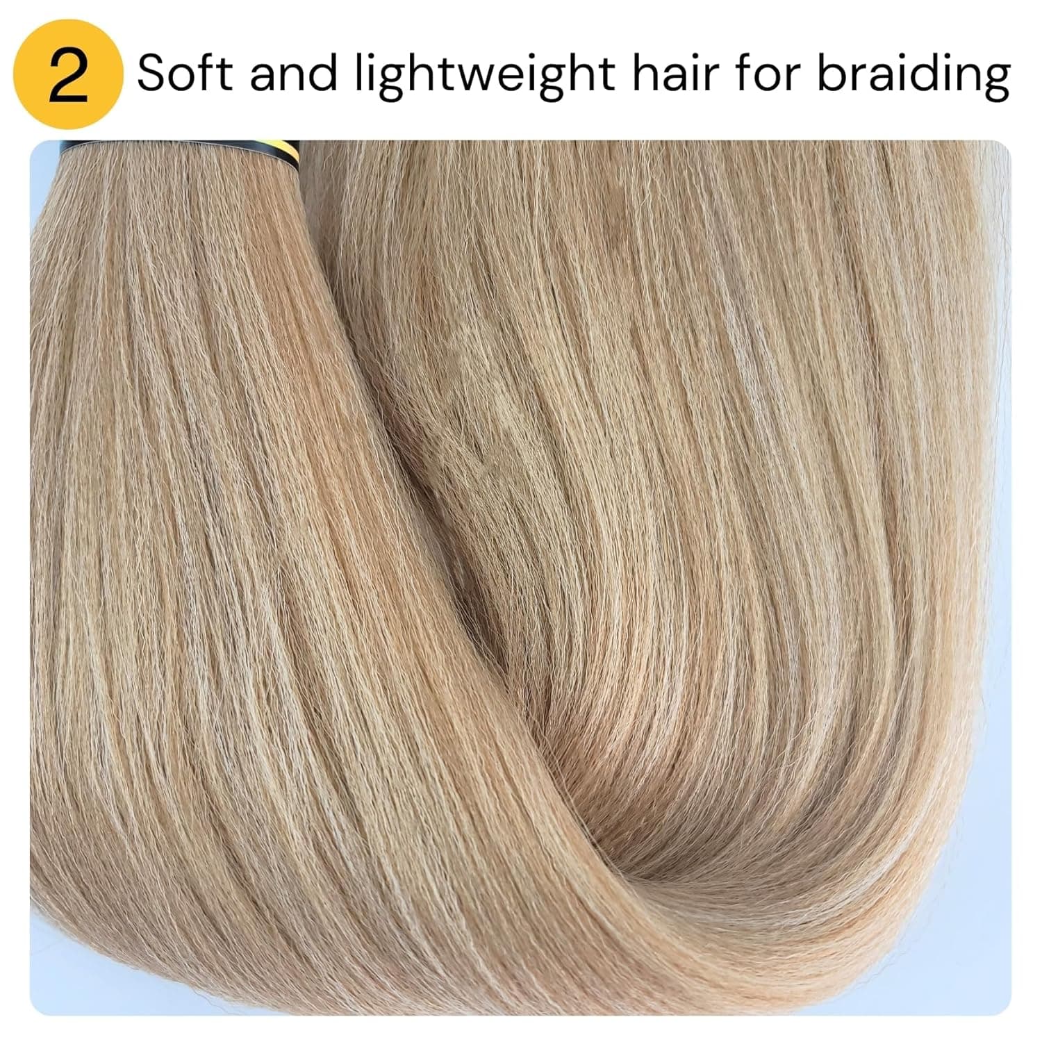 Brown Blonde Braiding Hair Pre stretched Box Braiding Hair Extensions Feed in Braids Pack of 3 Blonde-Brown Blonde - Image 5