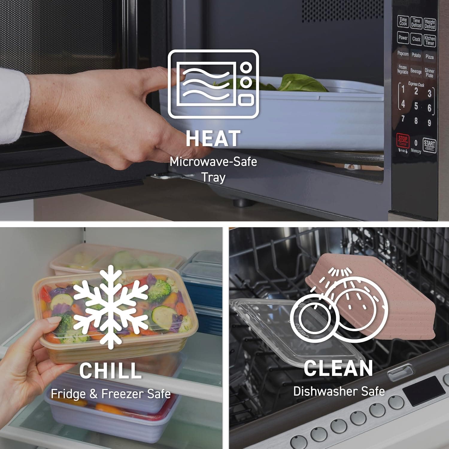 Bentgo Prep - 20-Piece 1-Compartment Reusable Meal Prep Containers with Lids, PFAS & BPA Free Materials, Durable, Microwave, Freezer, & Dishwasher Safe To Go Food Storage (Mint) - Image 6