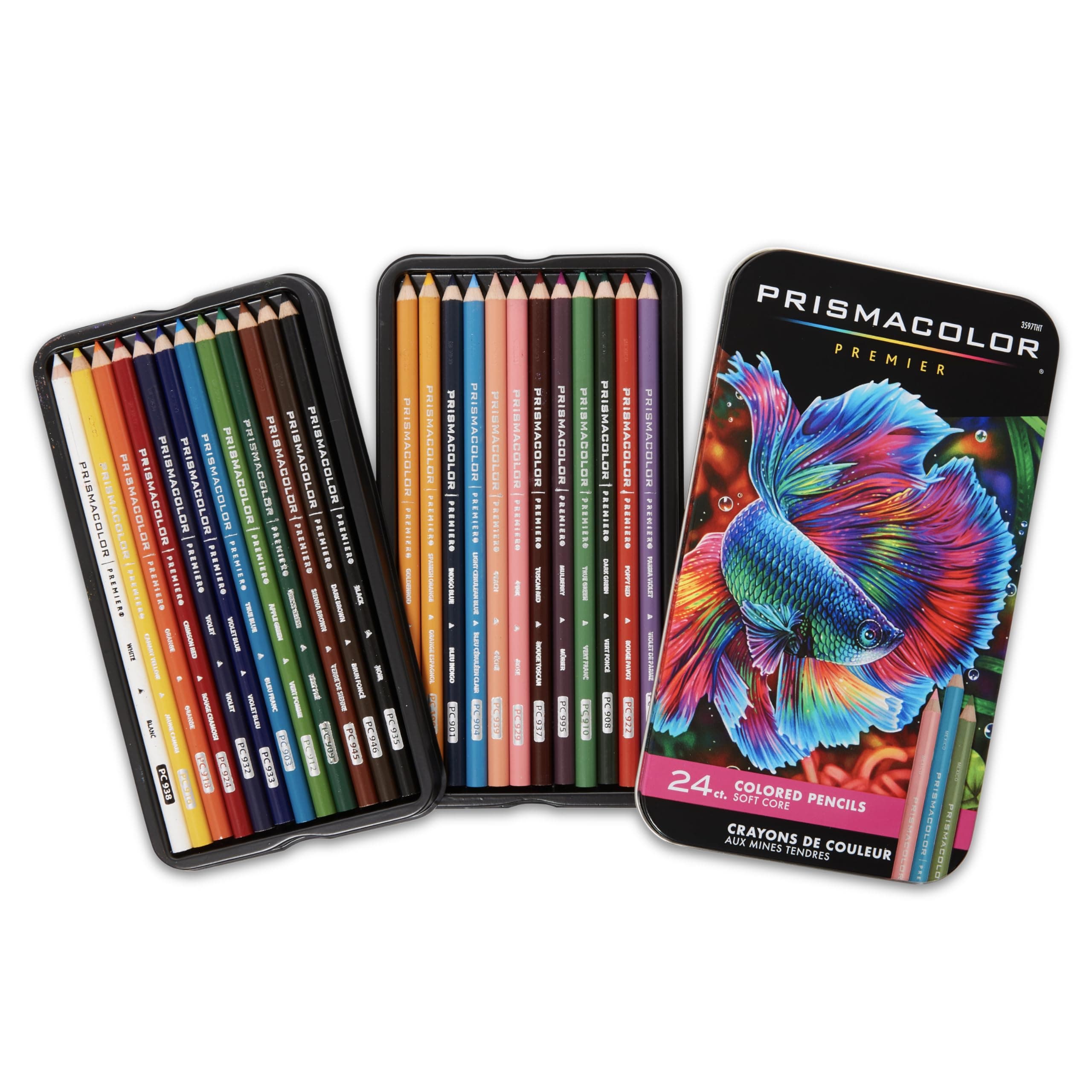 Prismacolor Premier Colored Pencils, Soft Core, Assorted Colors, 24 Count - Durable, Vibrant, Ultra-Smooth, Adult Coloring, Drawing, Sketching, Arts & Crafts 24 Count (Pack of 1)