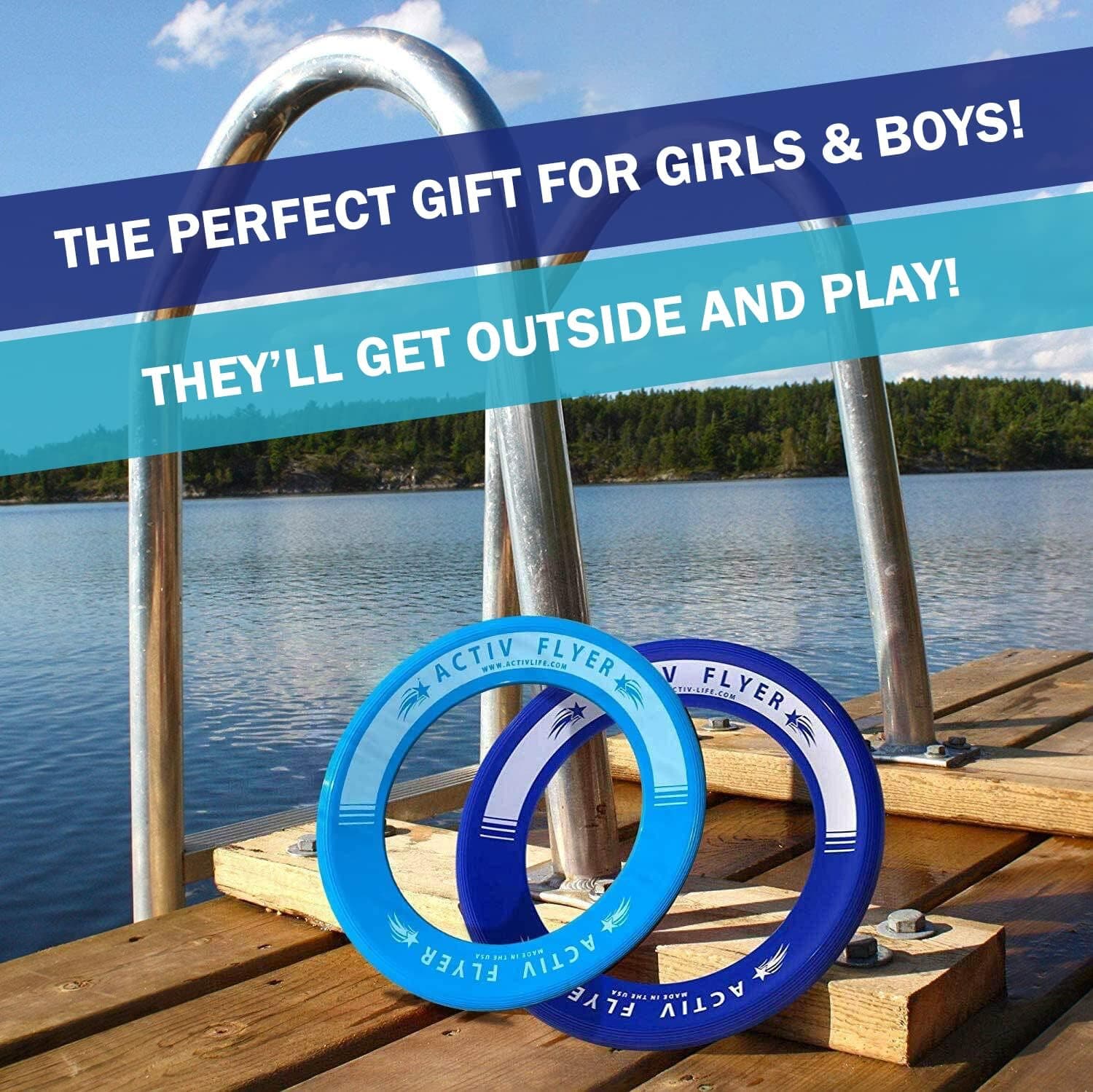 Activ Life Kid’s Flying Rings (2 Pack) They Fly Straight & Don’t Hurt, 80% Lighter Than Standard Rings - Replace Screen Time with Healthy Family Fun - Get Outside & Play Blue/Cyan - Image 4
