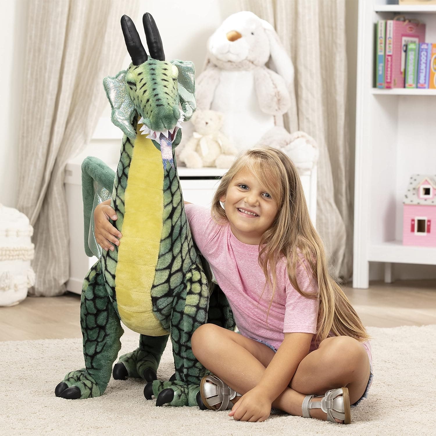 Melissa & Doug Lifelike Plush Giant Winged Dragon Stuffed Animal (36 x 40.5 x 16 in) - Image 7