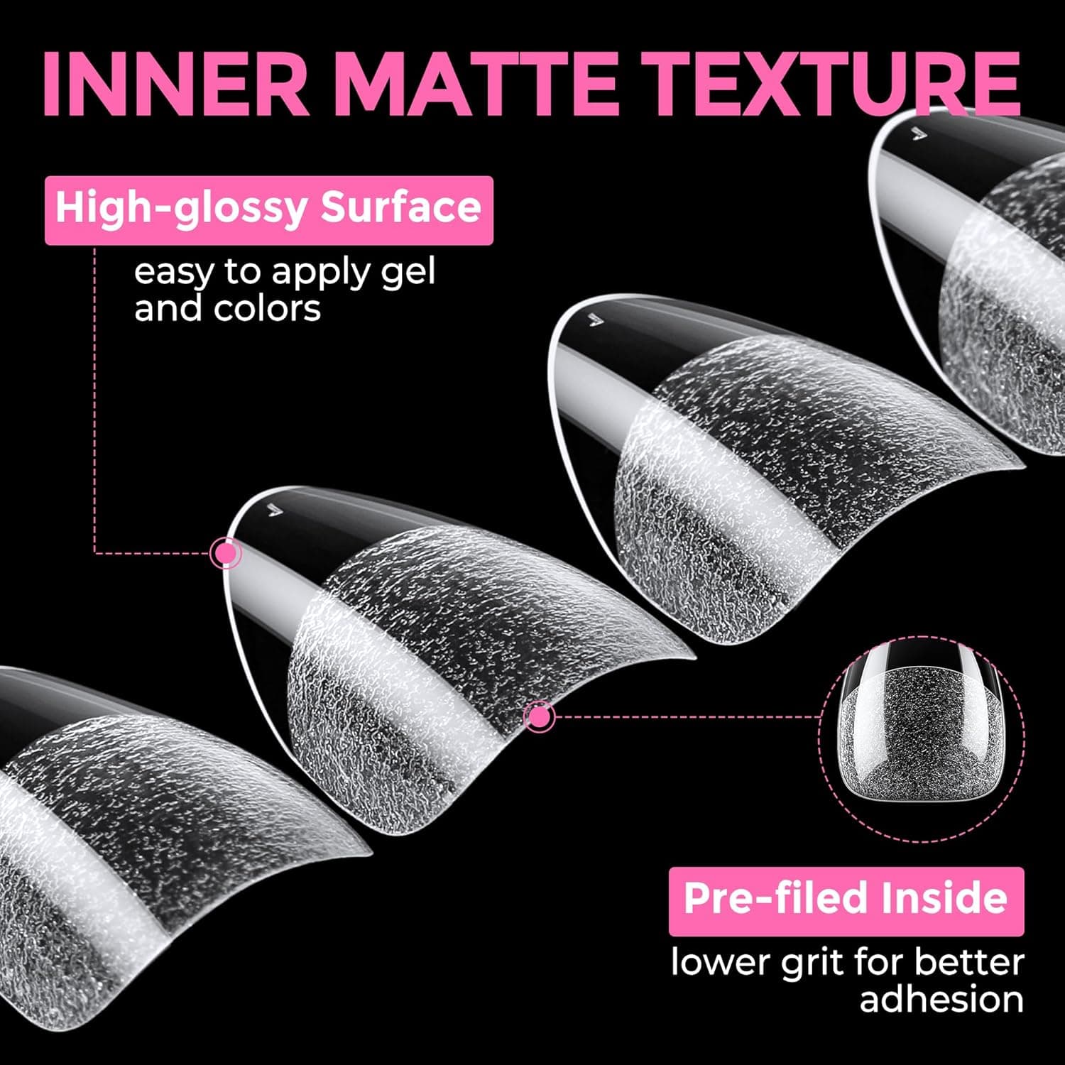 UNA GELLA Short Almond Fake Nails 216pcs Pre-shape Gel Acrylic Nail Tips for Full Cover Nail Extension Home DIY Nail Salon 12 Sizes Gelly Tips A-Short Almond - Image 8