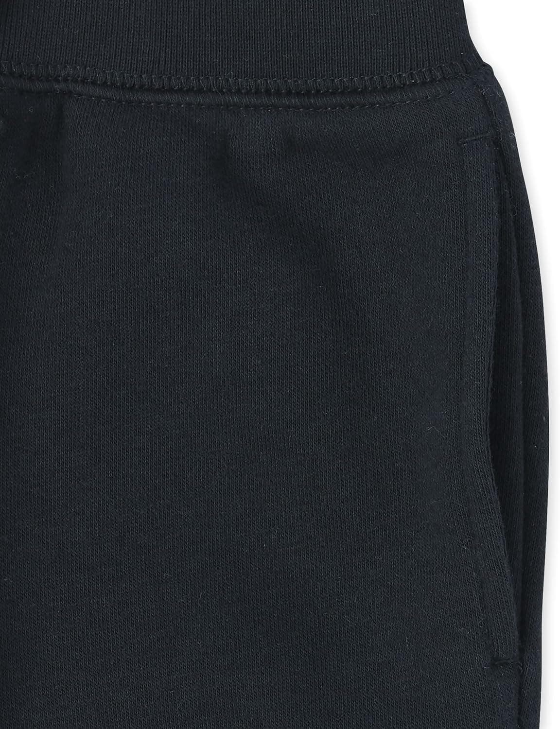 The Children's Place Baby Boys' Active Fleece Jogger Pants 3T Black/Smoke Gray/New Navy 3-pack 3 - Image 3
