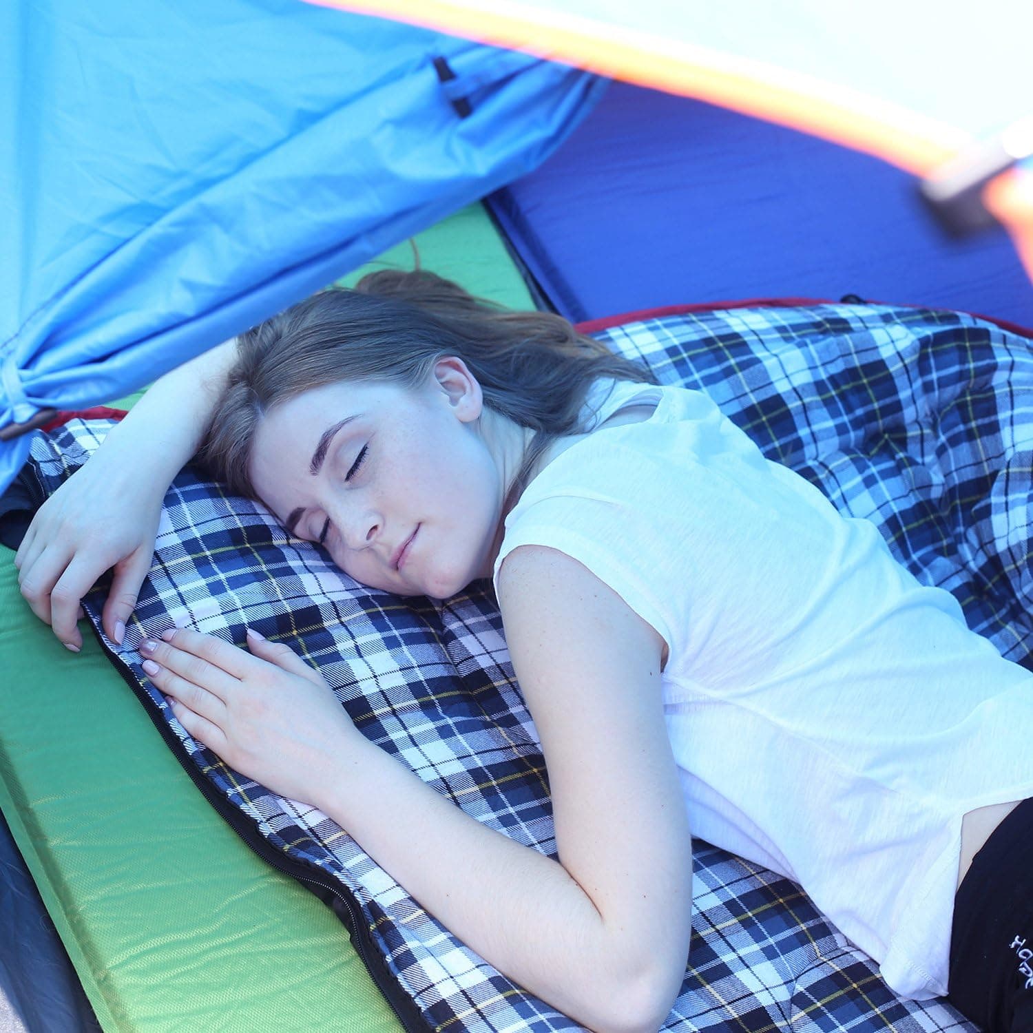 REDCAMP Cotton Flannel Sleeping Bag for Camping Backpacking, Adults Cold Weather Envelope Sleeping Bags with 2/3/4/6lbs Filling Blue with 2lbs Filling - Image 9