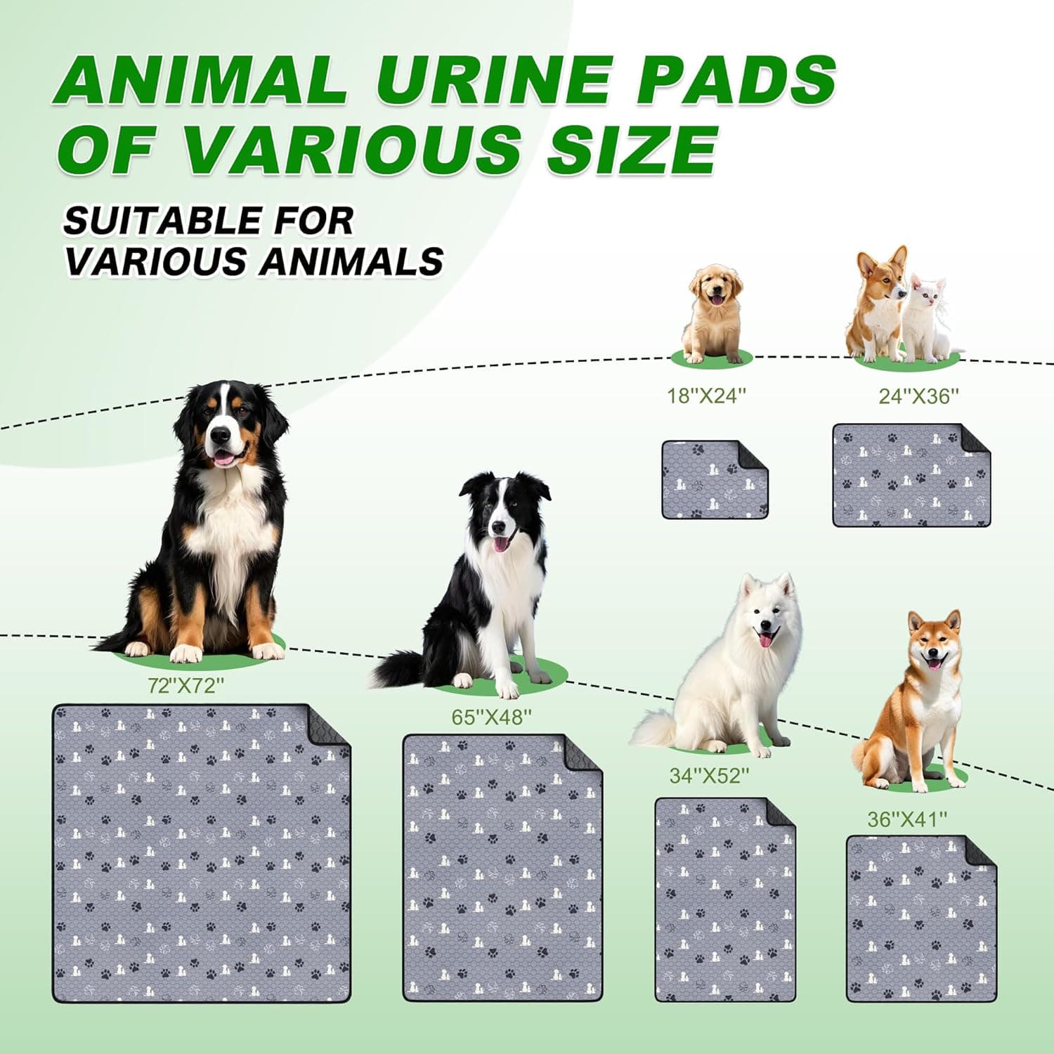 Washable Pee Pads for Dogs, 4 Pack Absorbent Reusable Training Dog Pads Pet Puppy Pads, Non-Slip Potty Pads for Whelping, Playpen, Crate, Bed, Grey 18"x24" Gray 18"x24"(Pack of 4) - Image 8