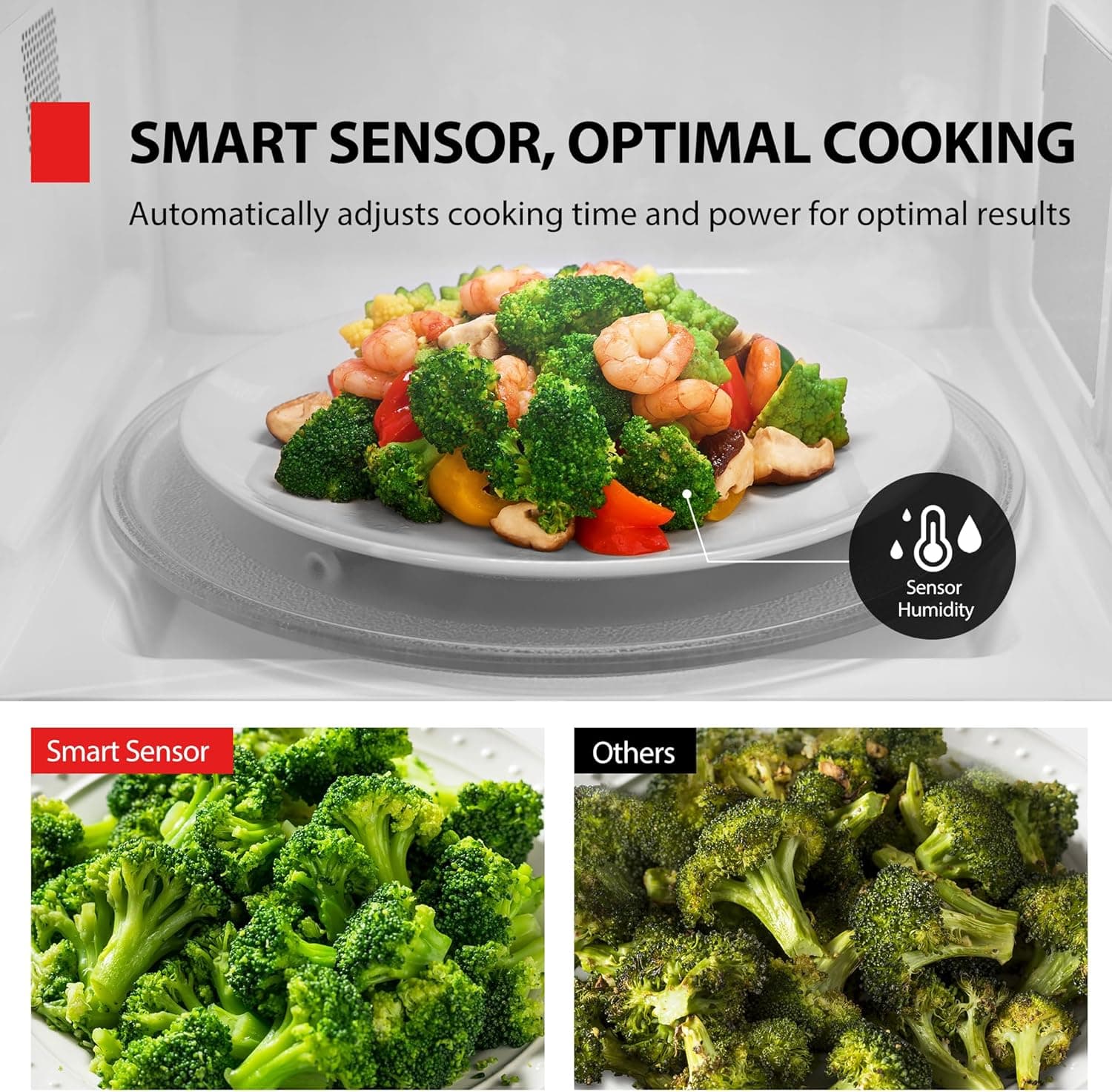 TOSHIBA EM131A5C-BS Countertop Microwave Ovens 1.2 Cu Ft, 12.4" Removable Turntable Smart Humidity Sensor 12 Auto Menus Mute Function ECO Mode Easy Clean Interior Black Color 1000W 1.2 Cu.Ft.-Black - Image 4