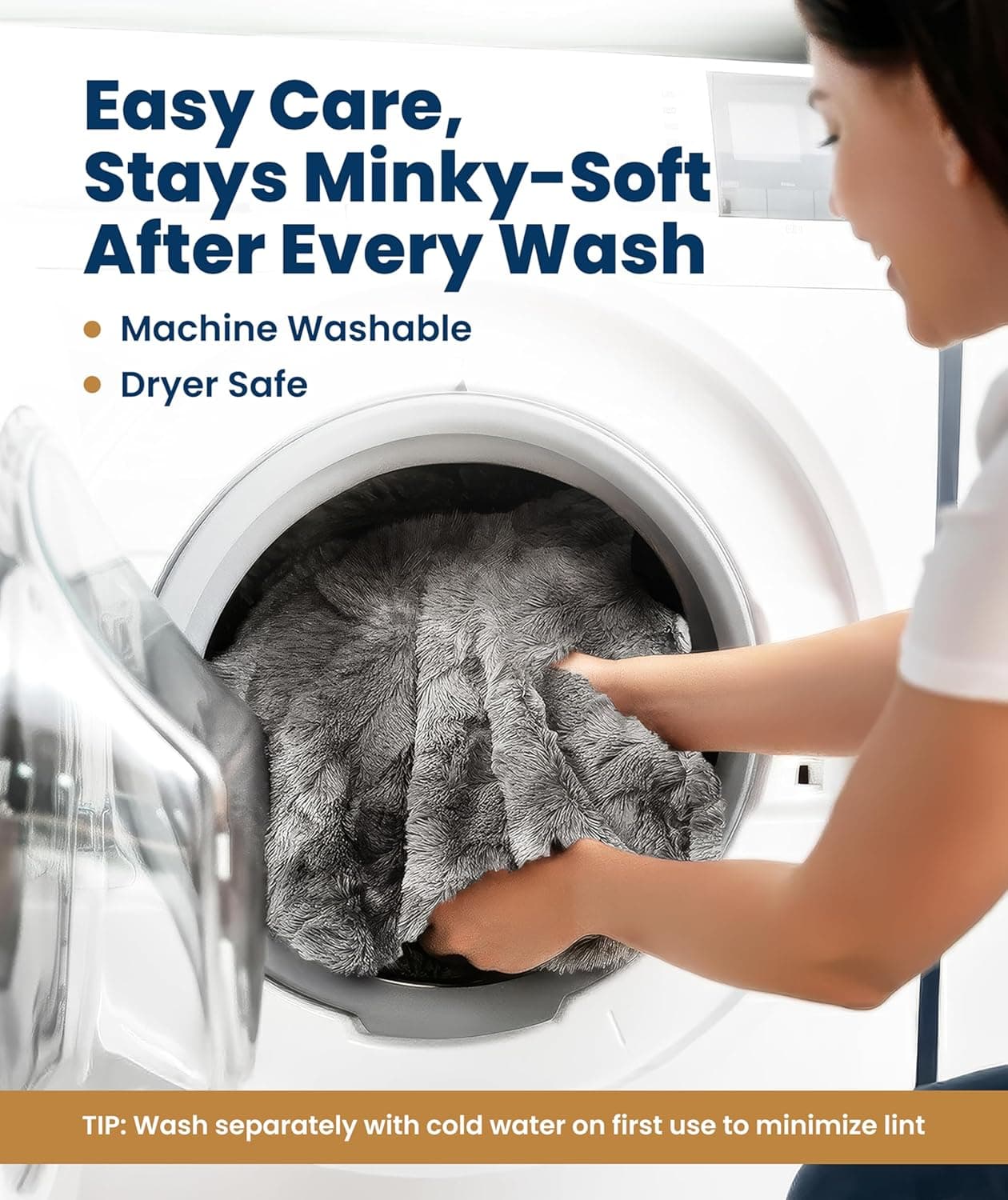 Everlasting Comfort Soft & Comfortable Gray Faux Fur Throw Blanket for Couch - (50"x65") Minky & Fluffy Fall Blankets & Throws, Plush Fuzzy Cover for Bed, Sofa & Living Room - Cozy Home Decor - Image 5