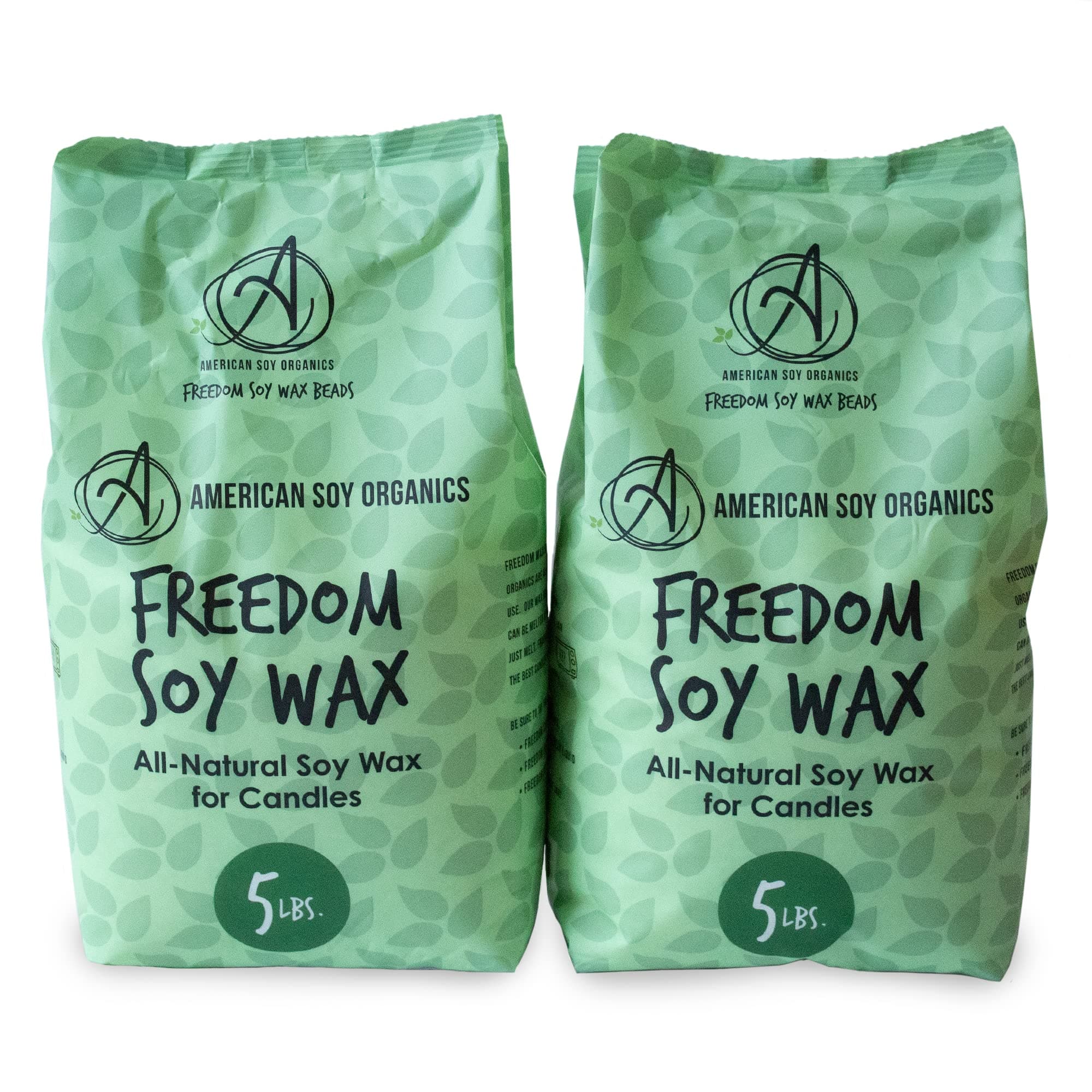 American Soy Organics Freedom Soy Wax Beads pour la fabrication de bougies - Fournitures naturelles pour la fabrication de bougies - Cire à bougie sans paraffine, sans cire d'abeille pour bougies en contenant, bougies chauffe-plat et fondants, 10 lbs 10lb