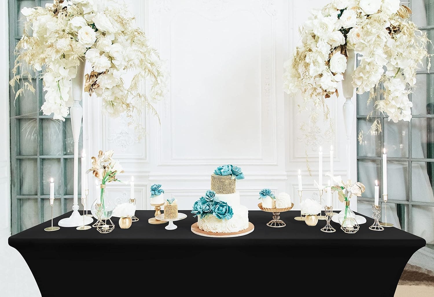 Utopia Kitchen Spandex Tablecloth 2 Pack [6FT, Black] Tight, Fitted, Washable and Wrinkle Resistant Stretch Rectangular Patio Table Cover for Event, Wedding, Banquet & Parties [72Lx30Wx30H Inch] Black 6 Feet - 2 Pack - Image 10