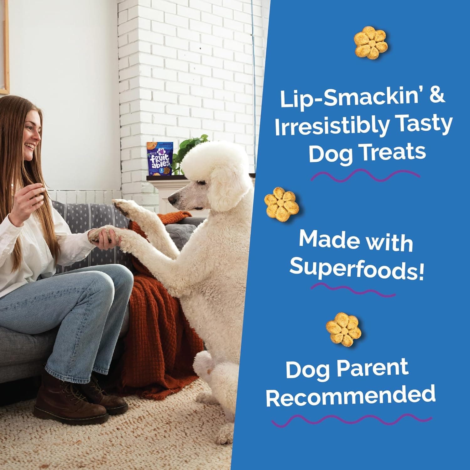 Fruitables Baked Dog Treats, Healthy Pumpkin Treat for Dogs, Low Calorie & Delicious, No Wheat, Corn or Soy, Made in the USA, Pumpkin and Blueberry Flavor, 12oz 12 Ounce (Pack of 1) Pumpkin and Blueberry - Image 4