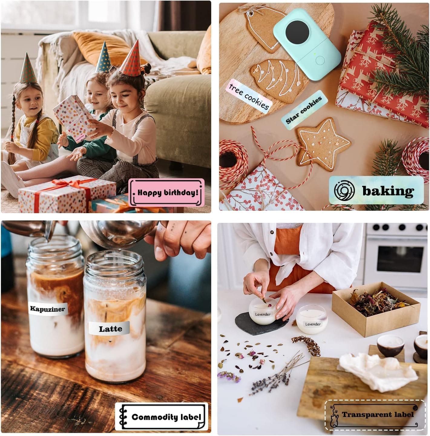 Phomemo Label Maker Machine with Tape, D30 Portable Mini Label Printer, Small Bluetooth Label Makers Handheld Thermal Sticker, Multiple Templates Fonts Icon Custom Name Label for Home Kids, School Green Machine + 1 Label Tape - Image 6